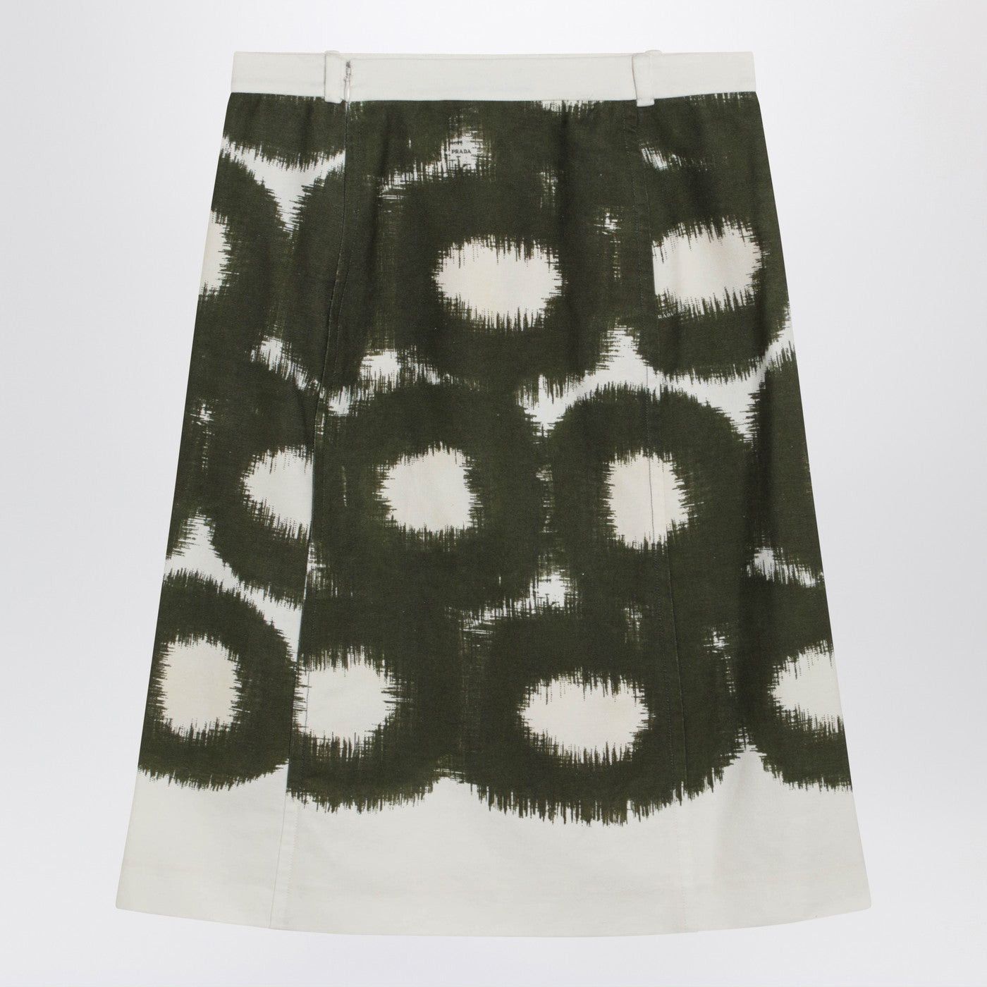 Prada Prada Cotton Skirt With Military Green Pattern Size 27" / US 4 / IT 40 - 2 Thumbnail