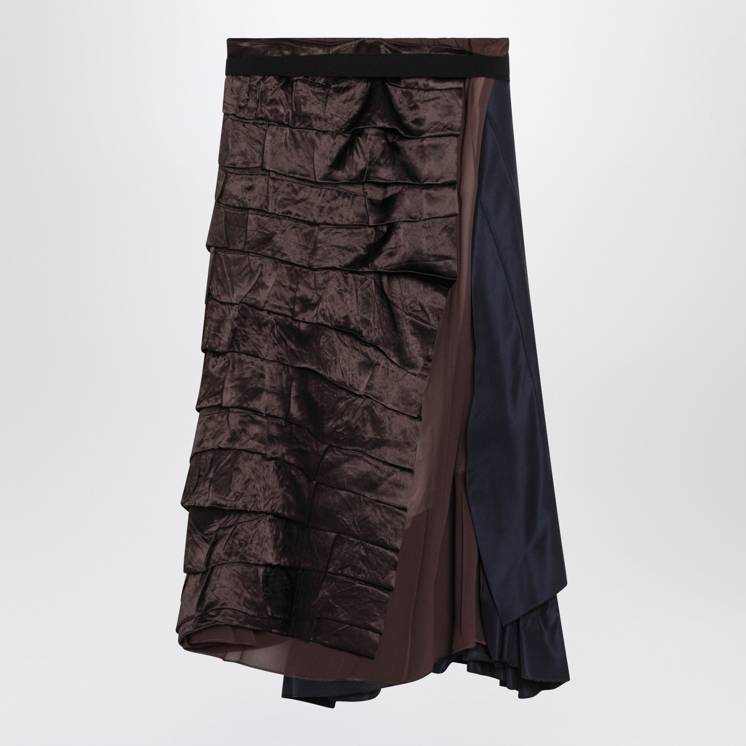 Prada Prada Blue Patchwork Faille Wrap Skirt Size 28" / US 6 / IT 42 - 2 Thumbnail