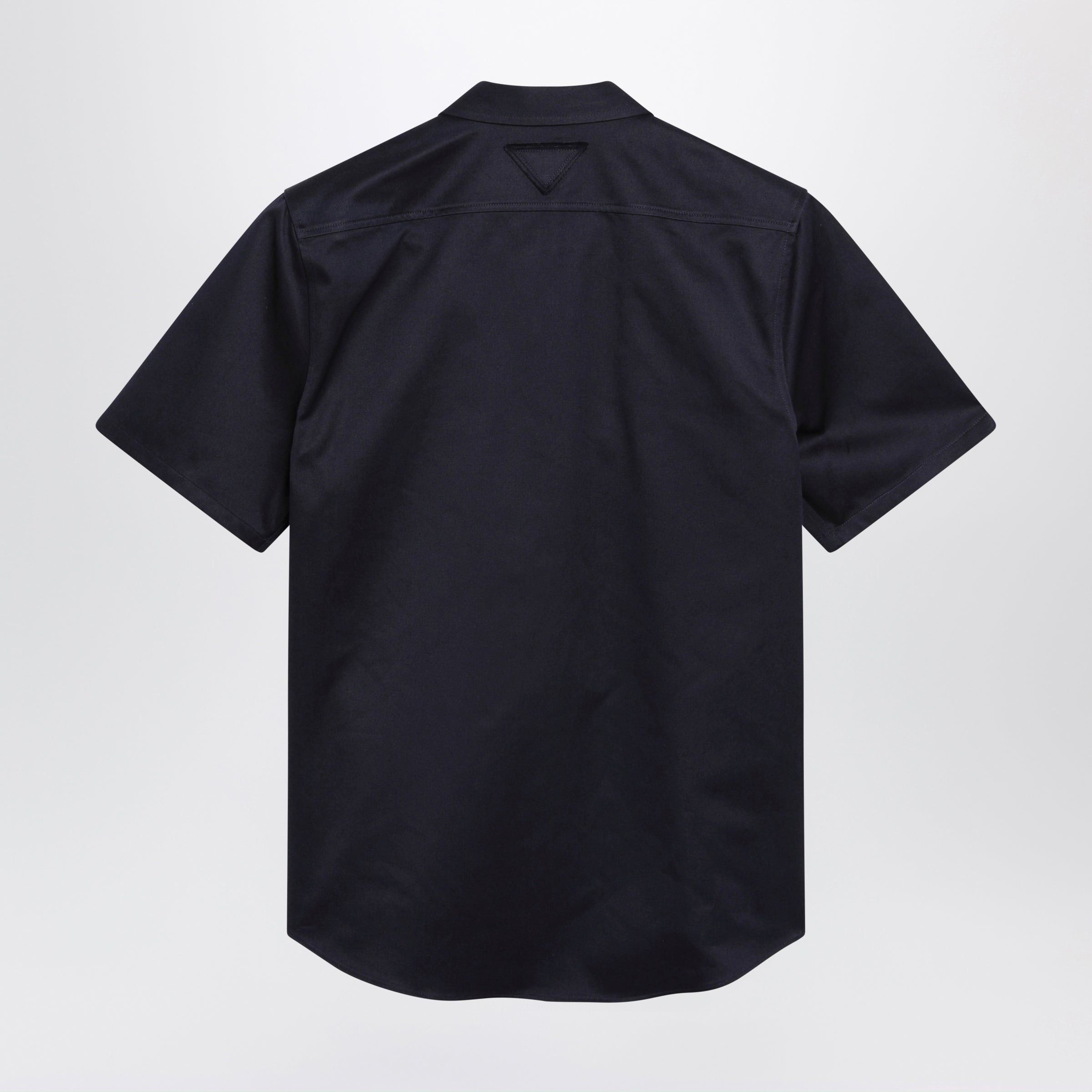 Prada Prada Short-Sleeve Chino Shirt In Blue Cotton Size XS / US 0-2 / IT 36-38 - 2 Thumbnail