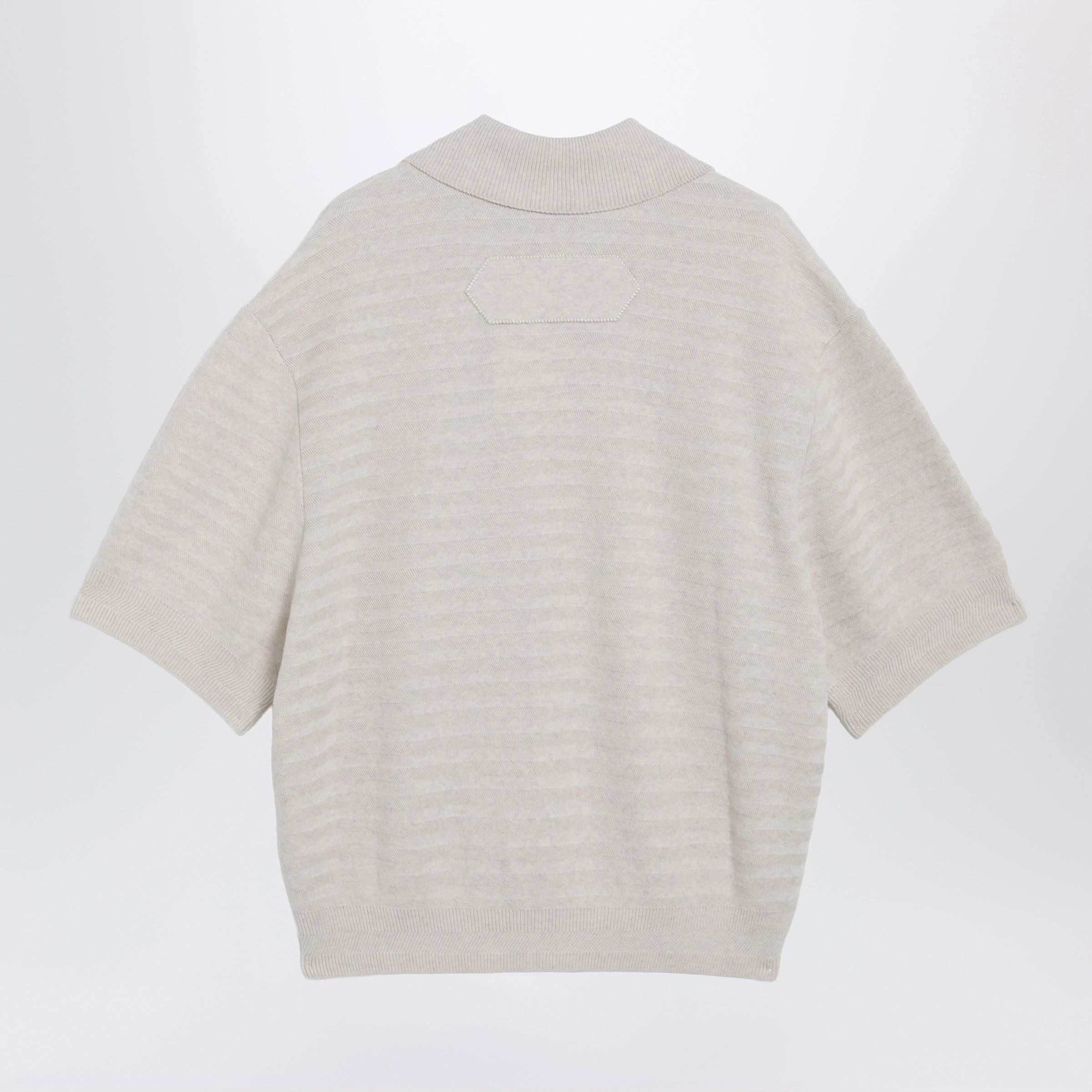Jacquemus Jacquemus Light Beige Polo In Cotton And Silk Size US M / EU 48-50 / 2 - 2 Thumbnail