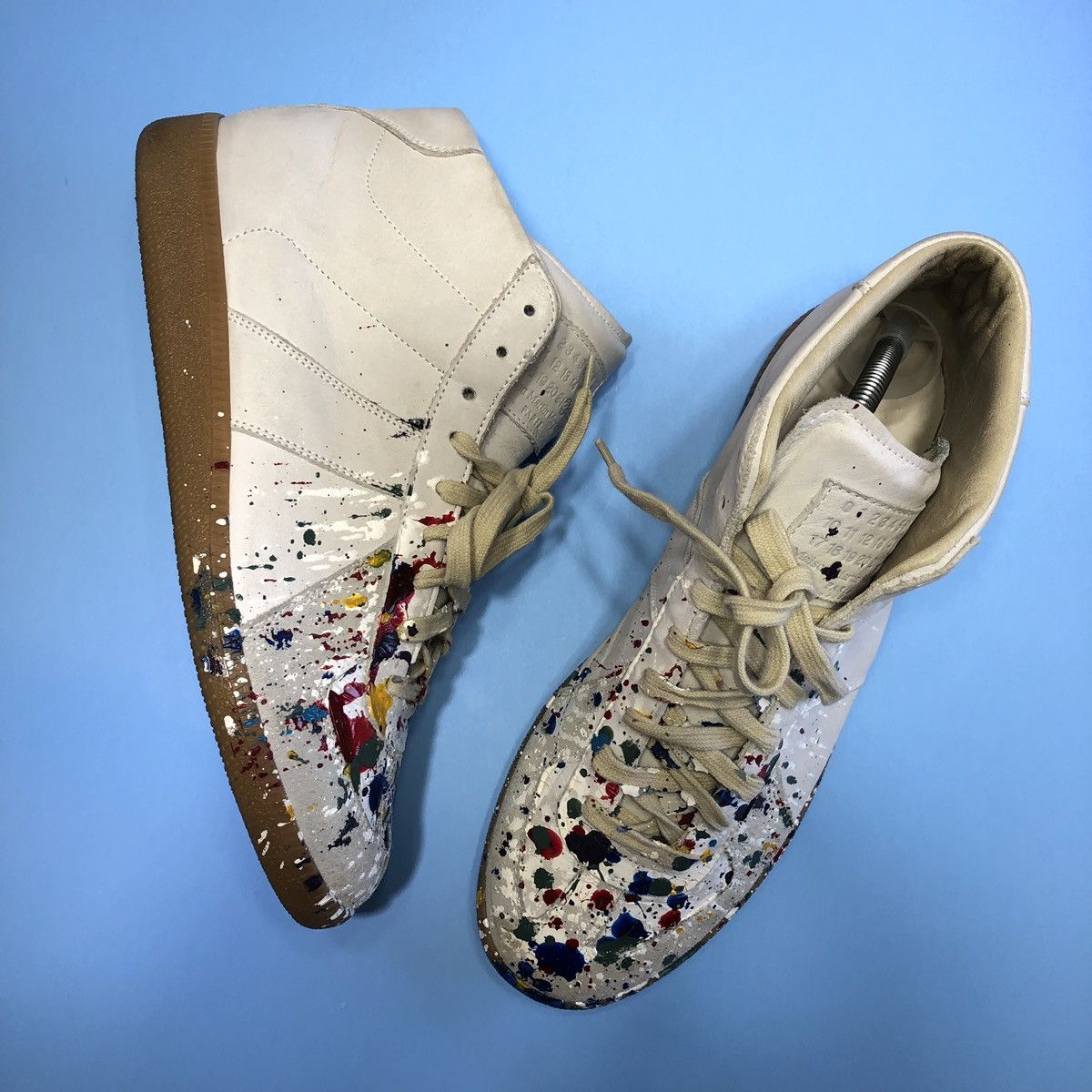 Maison Margiela [9/42] Maison Margiela Mid-Top Paint Splatter GATs ...