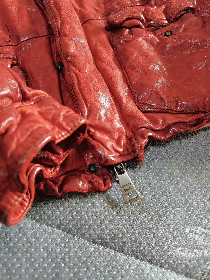 Giorgio Brato Giorgio Brato Dark Red Vintage Leather Jacket Size US S / EU 44-46 / 1 - 3 Thumbnail