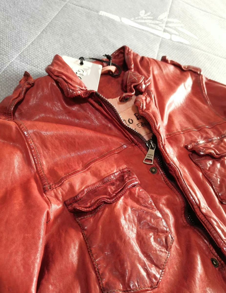 Giorgio Brato Giorgio Brato Dark Red Vintage Leather Jacket Size US S / EU 44-46 / 1 - 2 Thumbnail