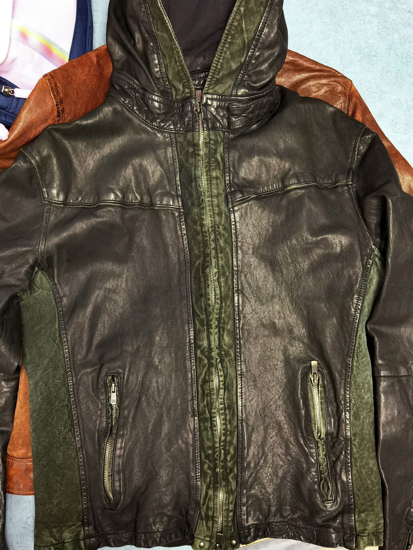 Annie Hood Cathy Jane Hooded Leather Jacket Size US M / EU 48-50 / 2 - 5 Thumbnail