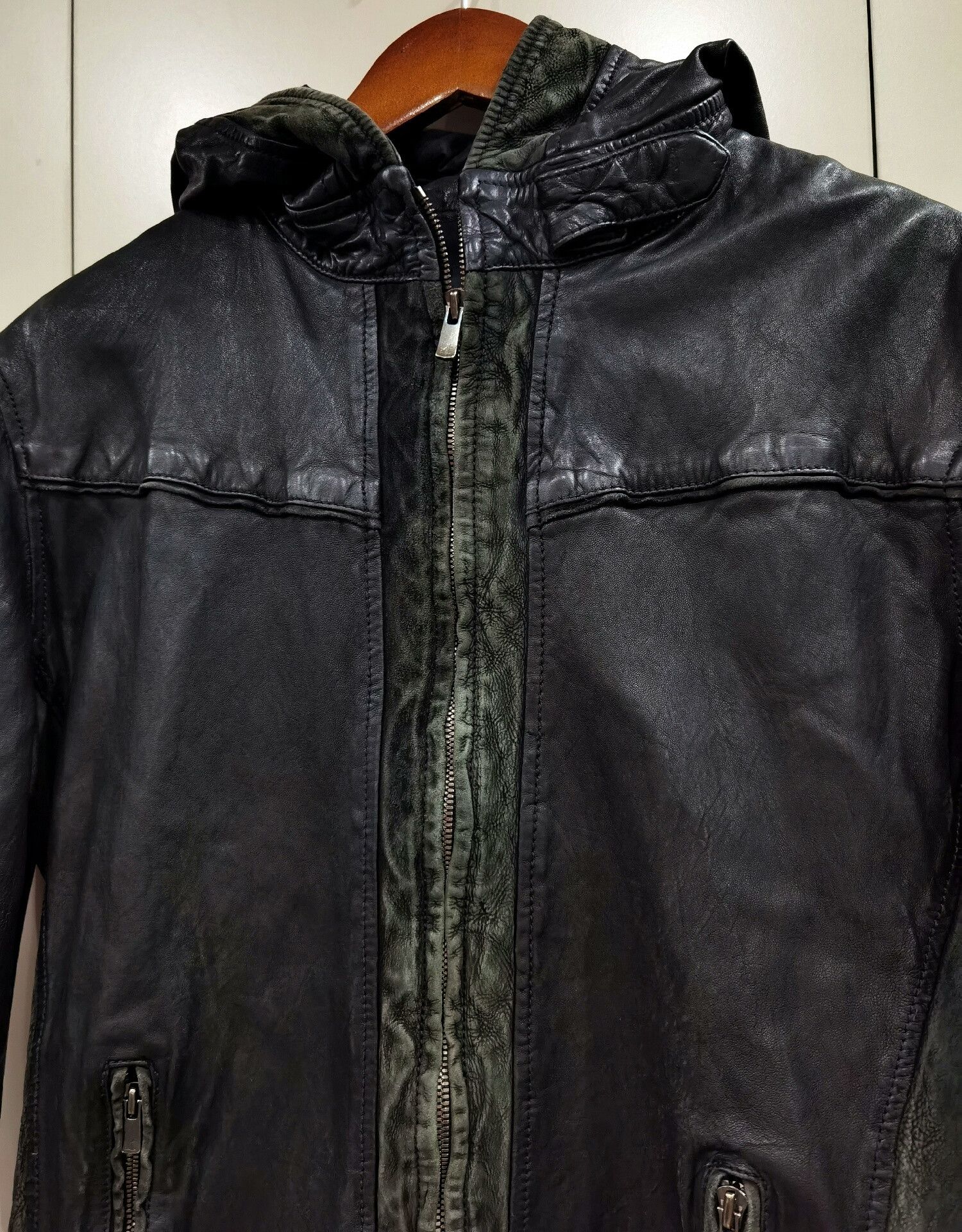Annie Hood Cathy Jane Hooded Leather Jacket Size US M / EU 48-50 / 2 - 2 Thumbnail