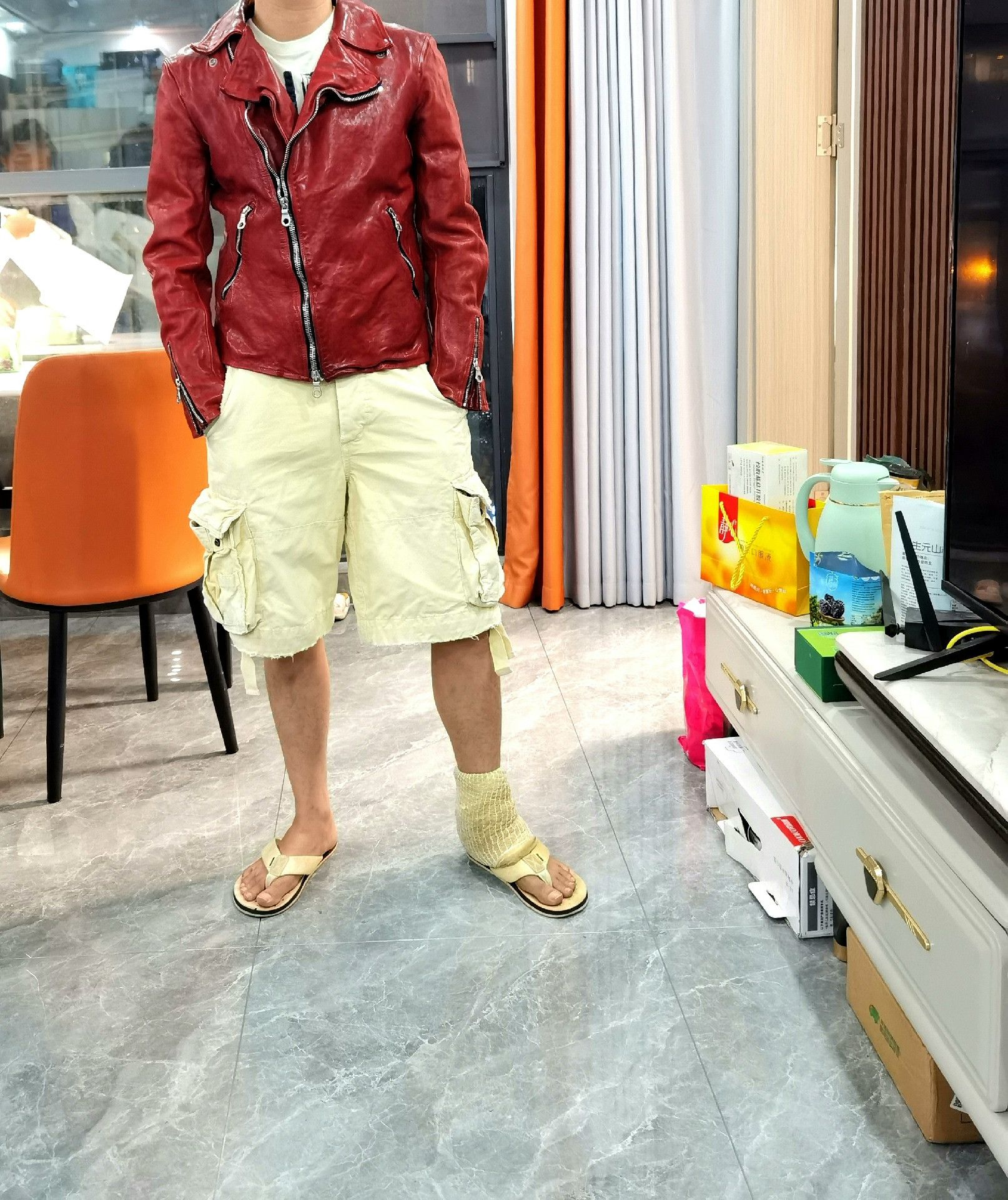Isamu Katayama Backlash Backlash Limited Red-Yellow Leather Jacket Size US L / EU 52-54 / 3 - 8 Thumbnail
