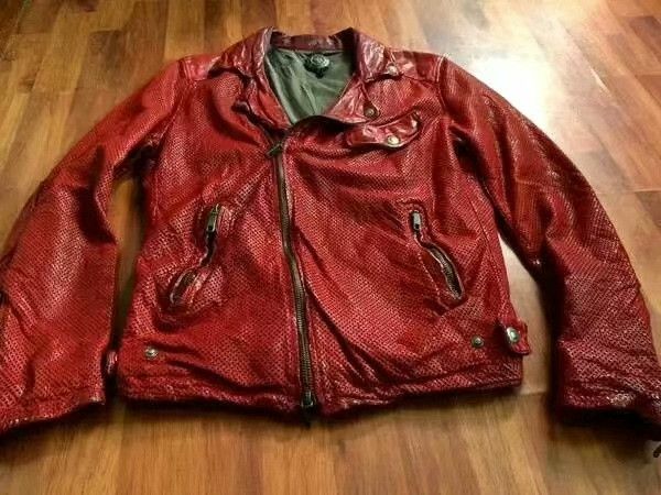 Santacroce Santacroce Distressed Red Leather Jacket Size US S / EU 44-46 / 1 - 4 Thumbnail