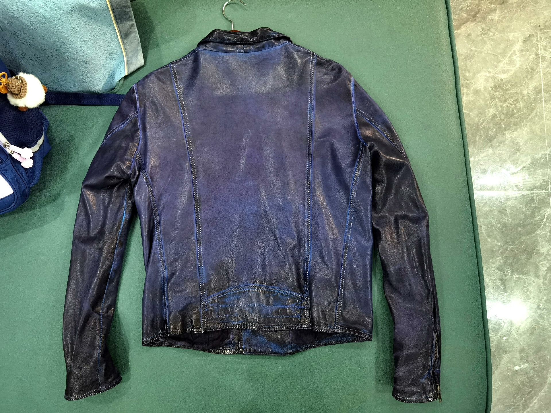 Salvatore Santoro Salvatore Santoro Blue Distressed Leather Jacket Size US M / EU 48-50 / 2 - 8 Thumbnail