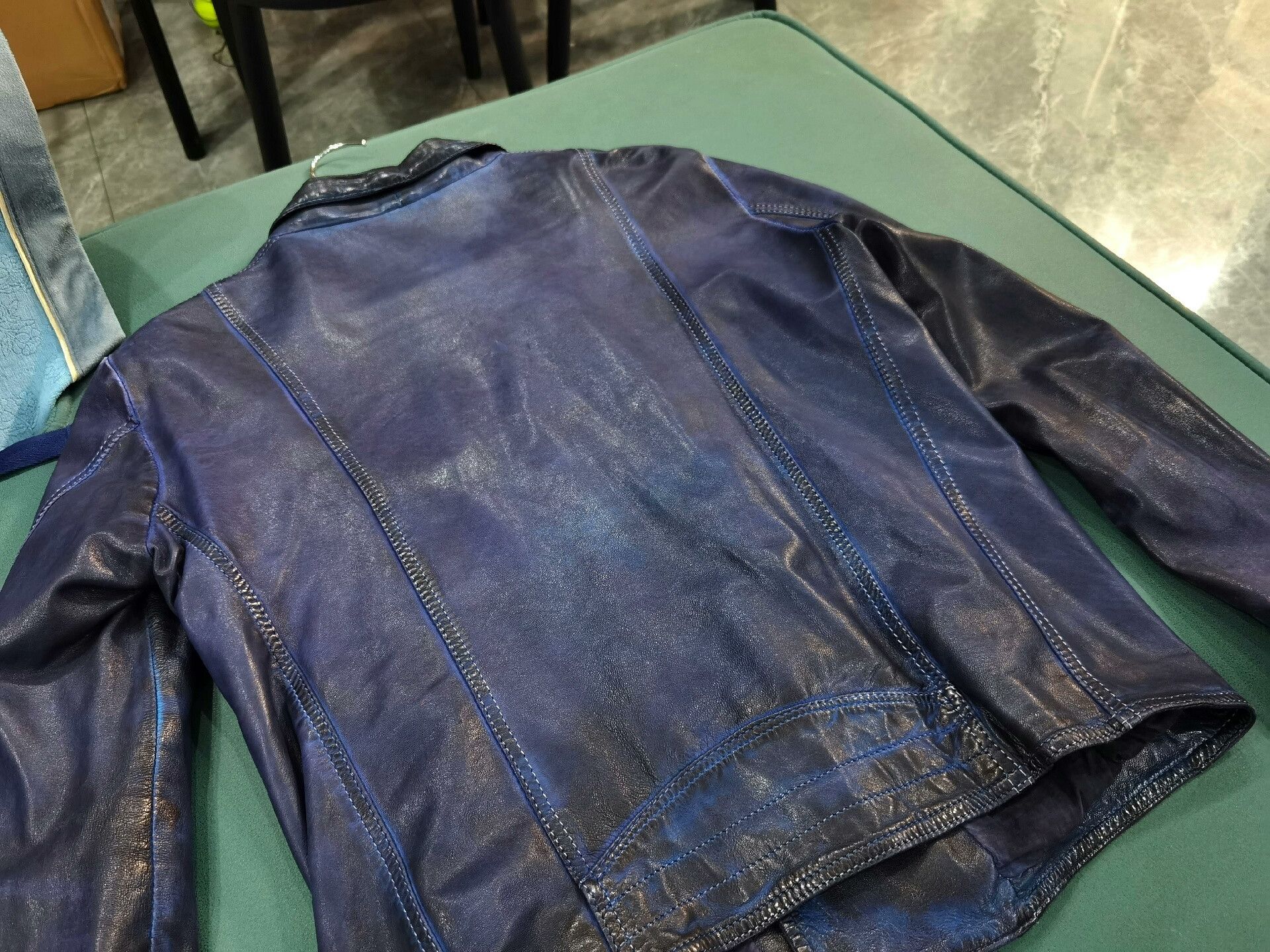 Salvatore Santoro Salvatore Santoro Blue Distressed Leather Jacket Size US M / EU 48-50 / 2 - 9 Thumbnail
