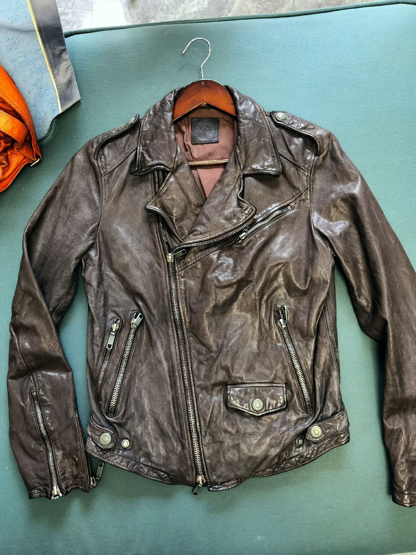 Santacroce Santacroce Italian Washed Distressed Leather Jacket Size US S / EU 44-46 / 1 - 2 Thumbnail
