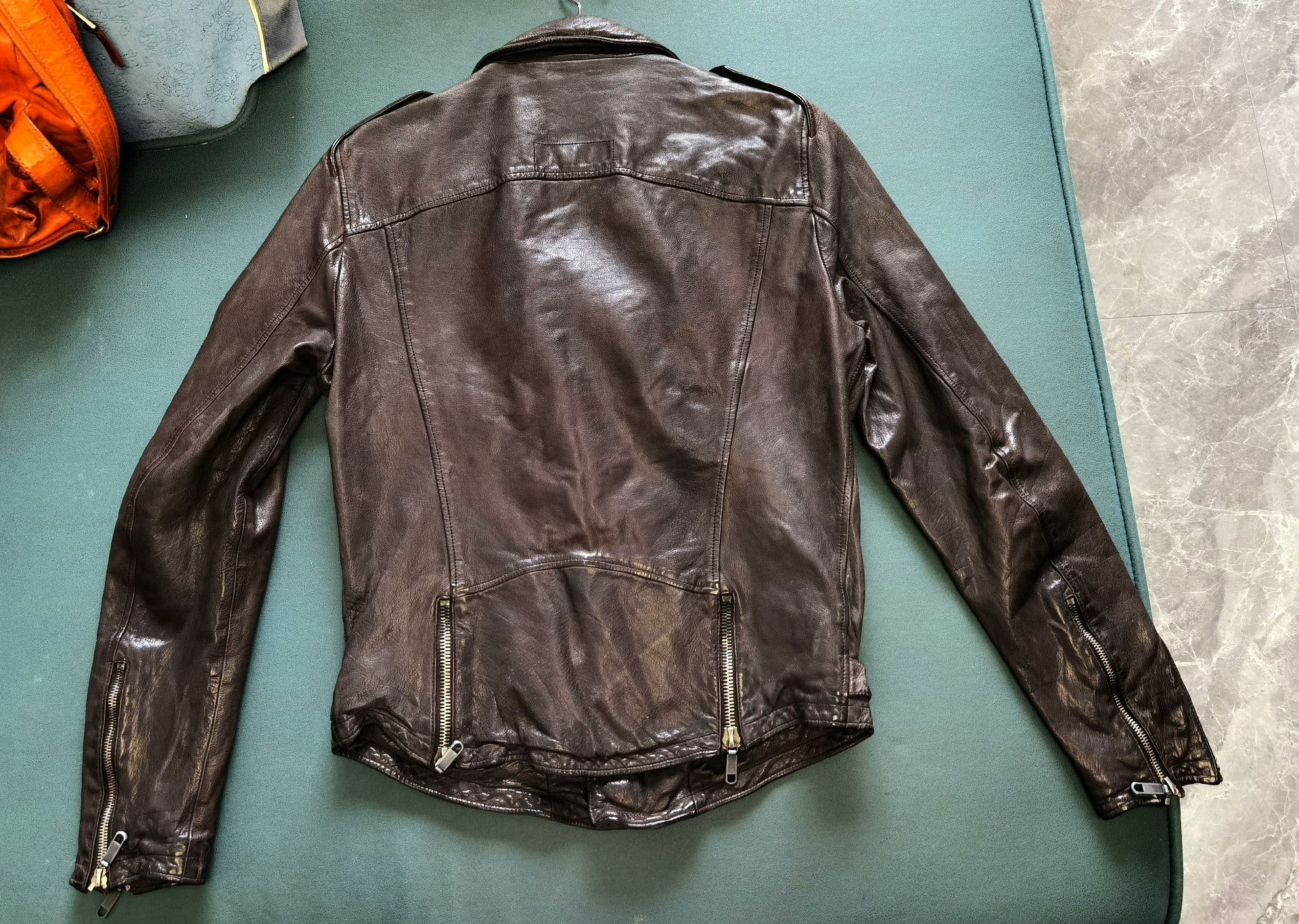 Santacroce Santacroce Italian Washed Distressed Leather Jacket Size US S / EU 44-46 / 1 - 6 Thumbnail