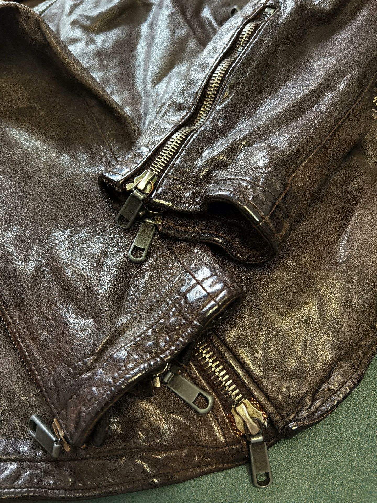 Santacroce Santacroce Italian Washed Distressed Leather Jacket Size US S / EU 44-46 / 1 - 5 Thumbnail