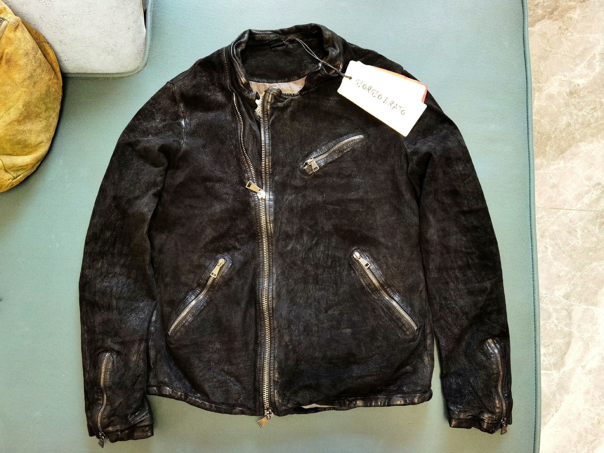 Giorgio Brato Giorgio Brato Distressed Goatskin Leather Jacket Size US M / EU 48-50 / 2 - 6 Thumbnail