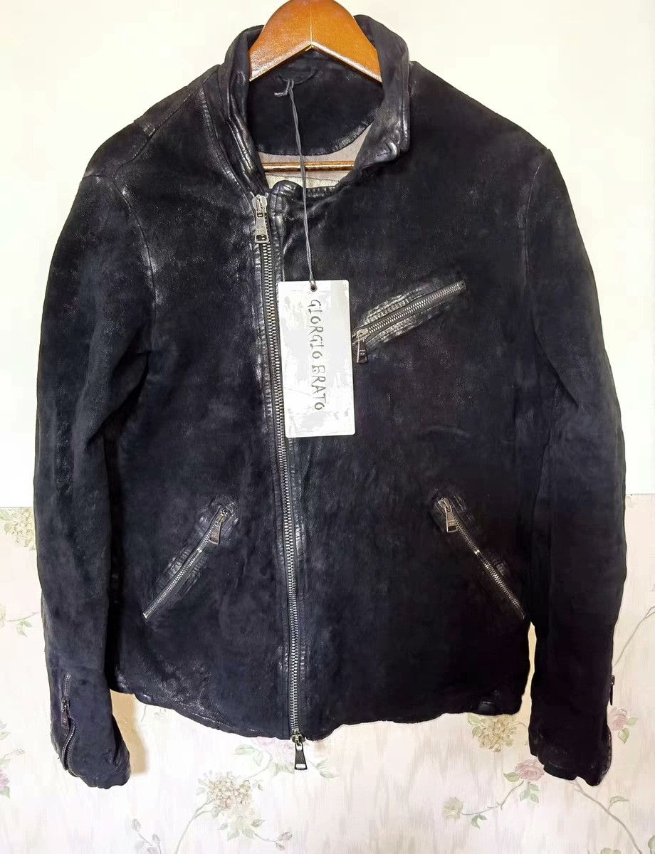 Giorgio Brato Giorgio Brato Distressed Goatskin Leather Jacket Size US M / EU 48-50 / 2 - 3 Thumbnail