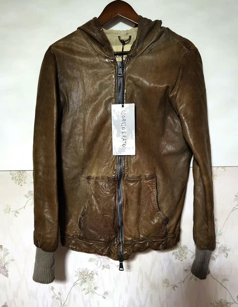 Giorgio Brato Giorgio Brato Hooded Leather Jacket Size US M / EU 48-50 / 2 - 3 Thumbnail