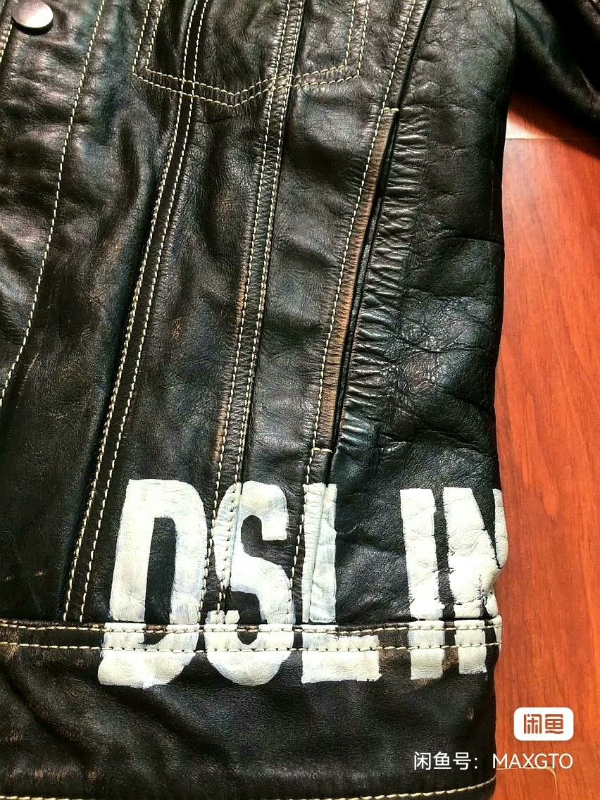 Diesel Diesel Graffiti Stud Patched Distressed Leather Jacket Size US M / EU 48-50 / 2 - 5 Thumbnail