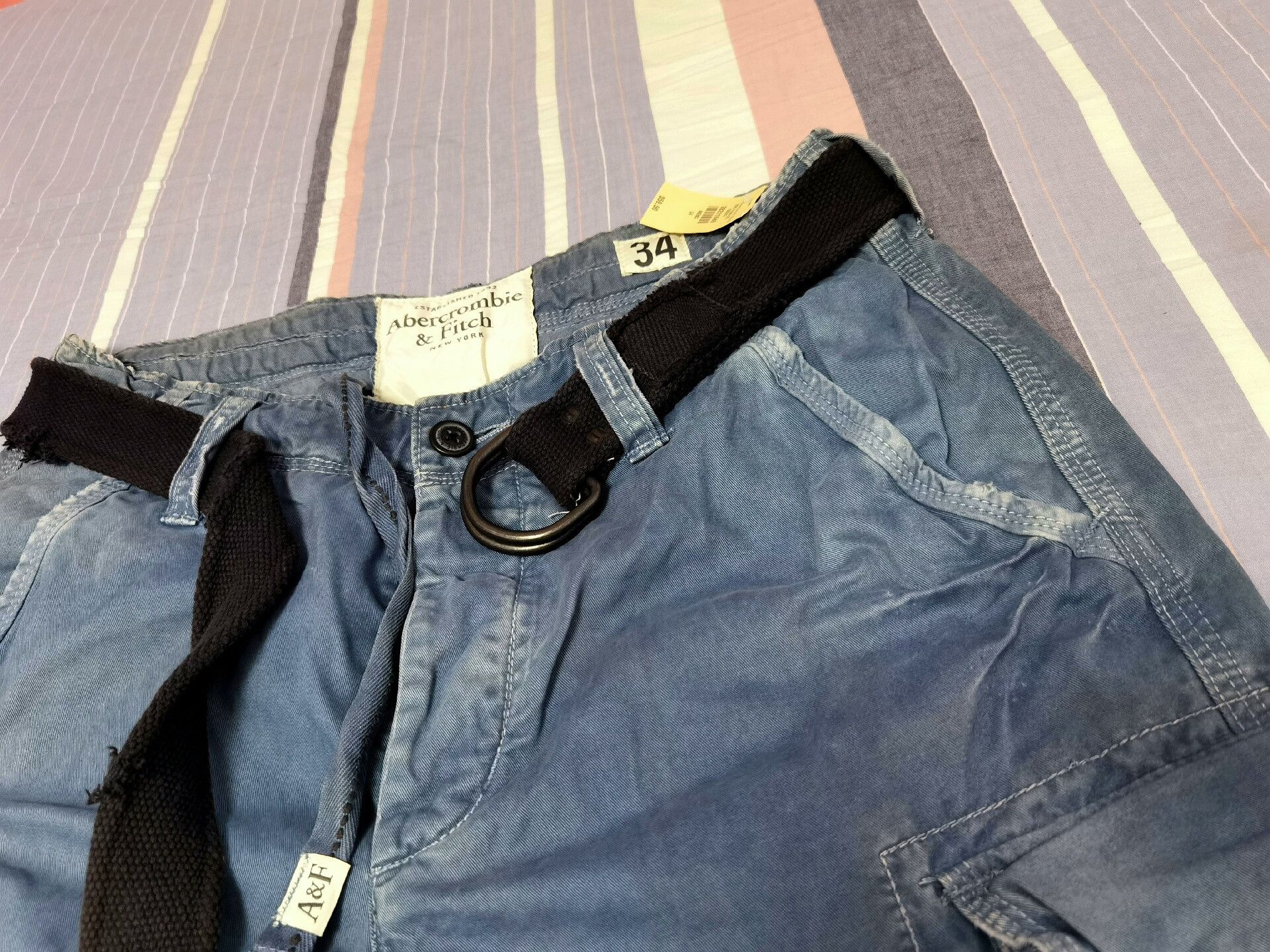 Abercrombie & Fitch AF 2007 Vintage Washed Cargo Shorts Size US 34 / EU 50 - 2 Thumbnail