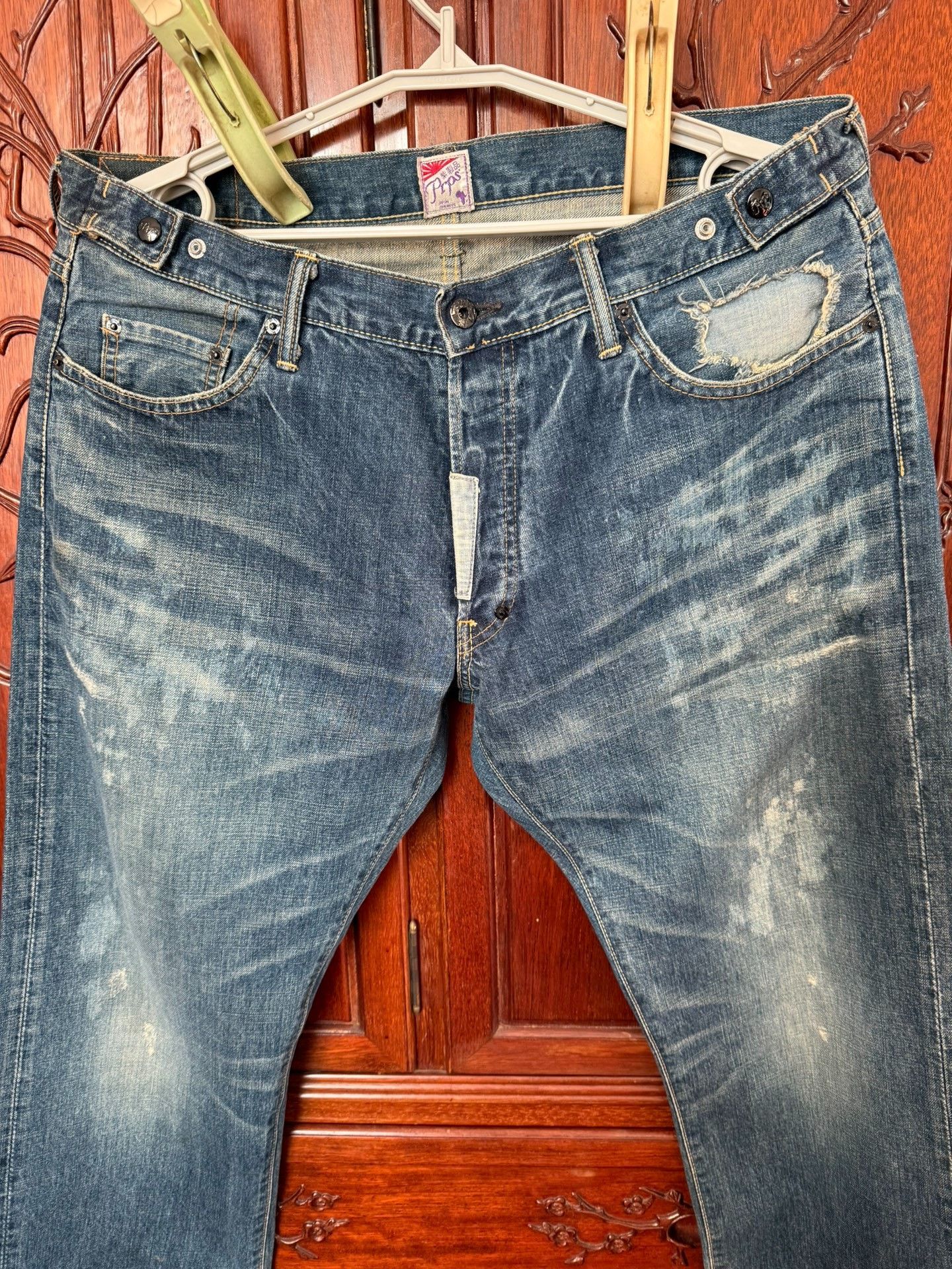 Prps PRPS Men's Straight Leg Distressed Jeans Size US 38 / EU 54 - 2 Thumbnail
