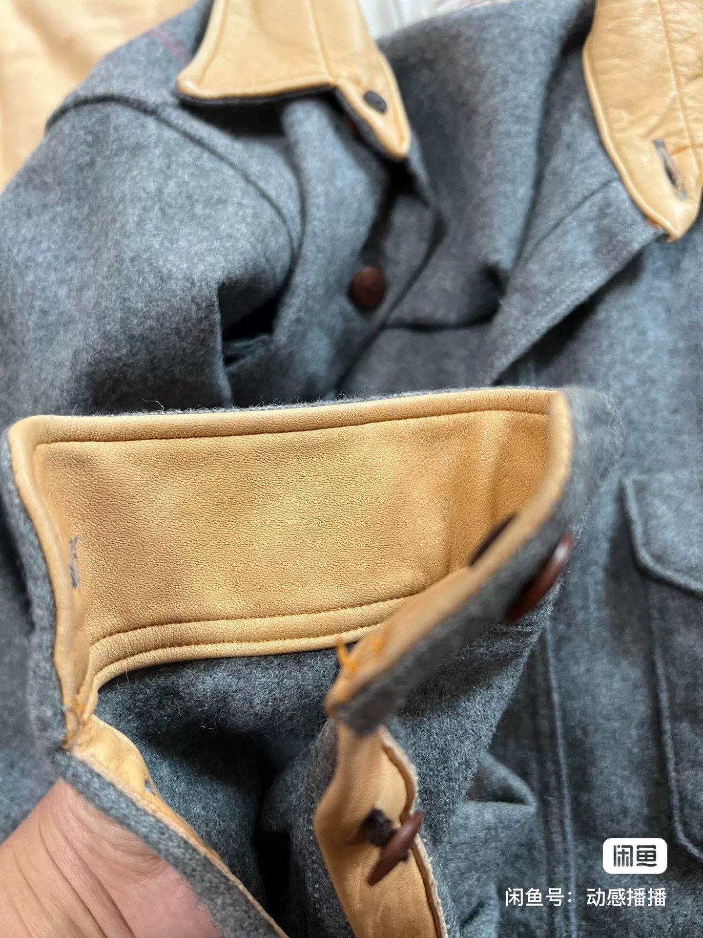 ANACHRONORM Anachronorm Men's Wool Leather-Trimmed T-shirt Size US M / EU 48-50 / 2 - 4 Thumbnail
