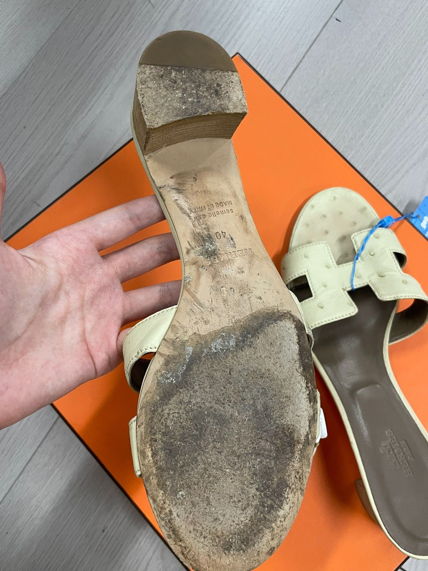 Hermes Hermes Gray Sandals 40 Women Size US 9 / IT 39 - 7 Thumbnail