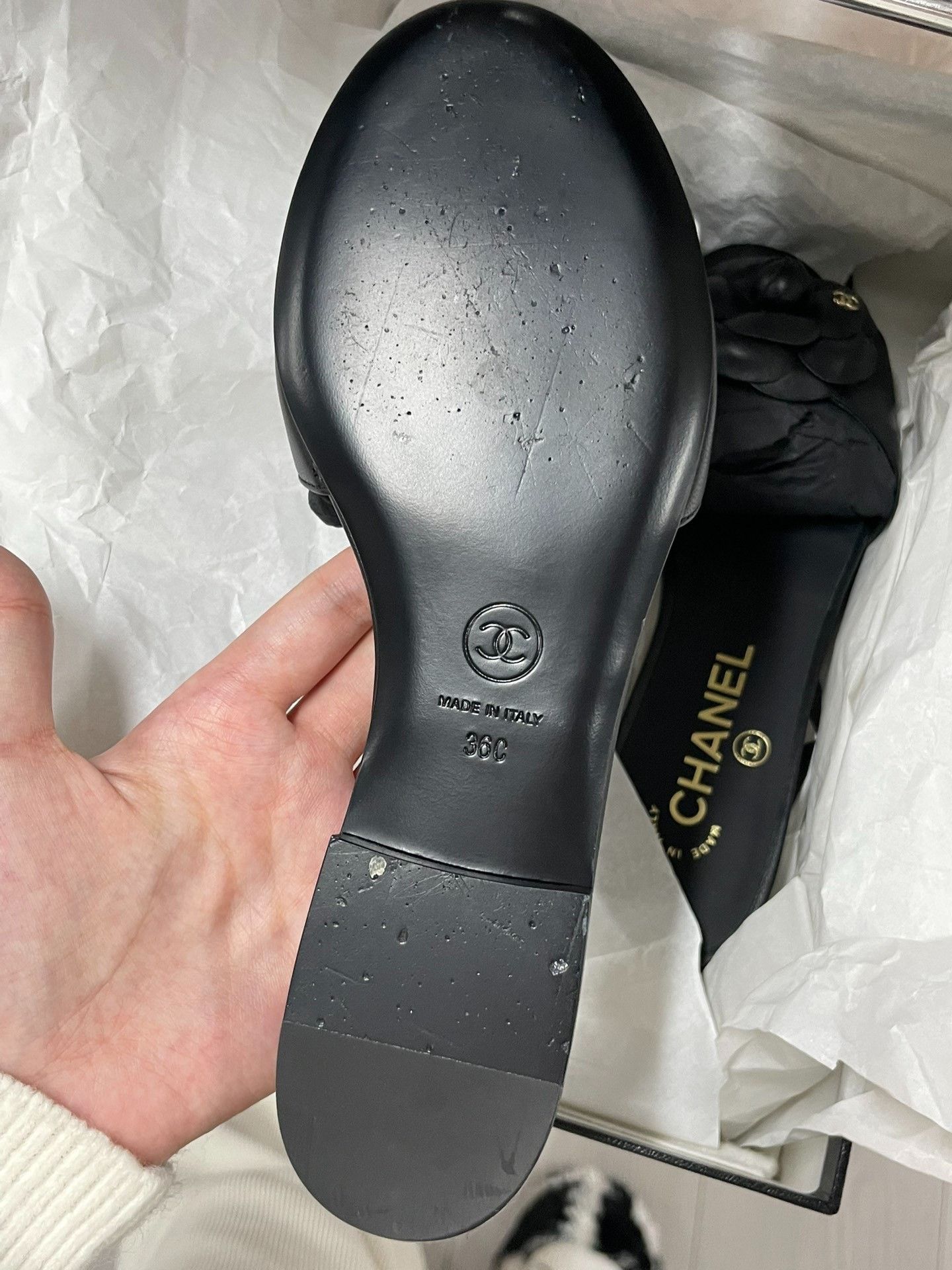 Chanel Chanel Leather Black Sandals 36 Women Size US 6 / IT 36 - 4 Thumbnail