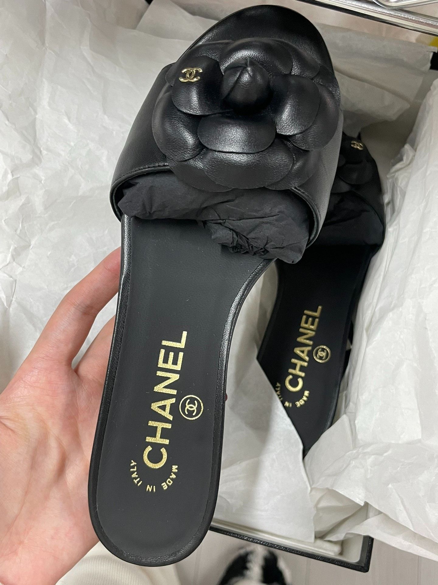 Chanel Chanel Leather Black Sandals 36 Women Size US 6 / IT 36 - 5 Thumbnail