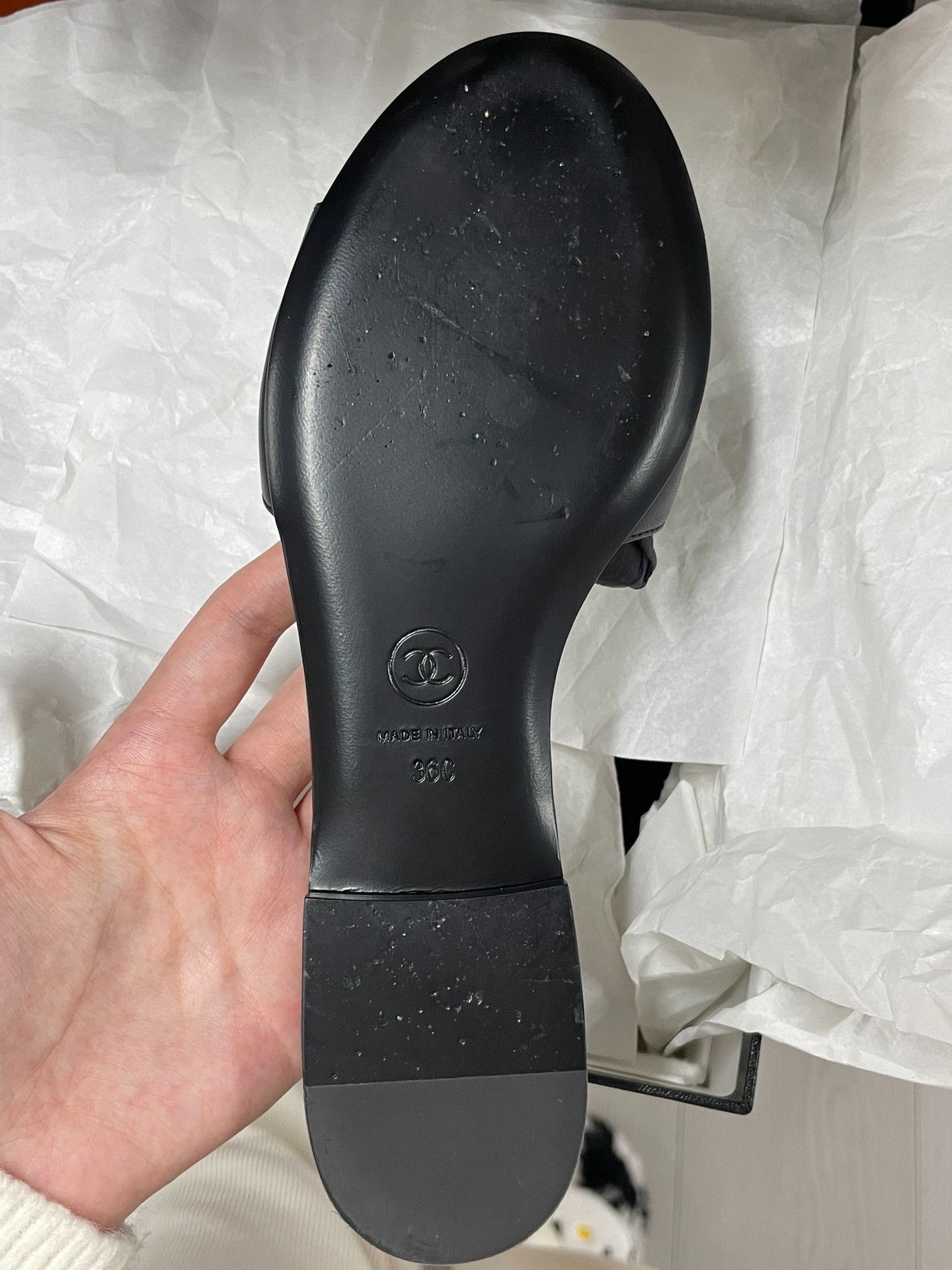 Chanel Chanel Leather Black Sandals 36 Women Size US 6 / IT 36 - 6 Thumbnail