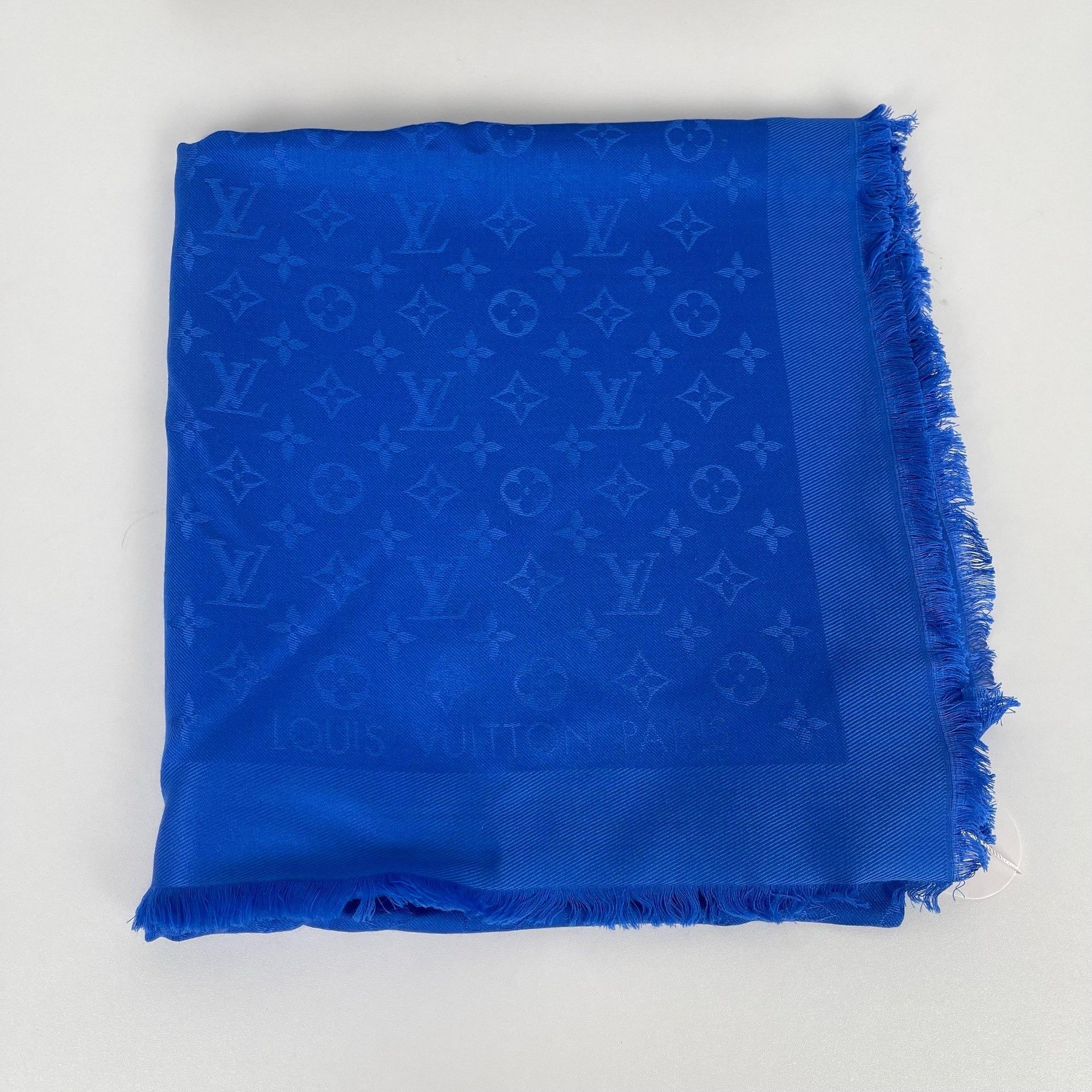 Louis Vuitton Louis Vuitton Blue Scarf 37.5 Men Size ONE SIZE - 4 Thumbnail