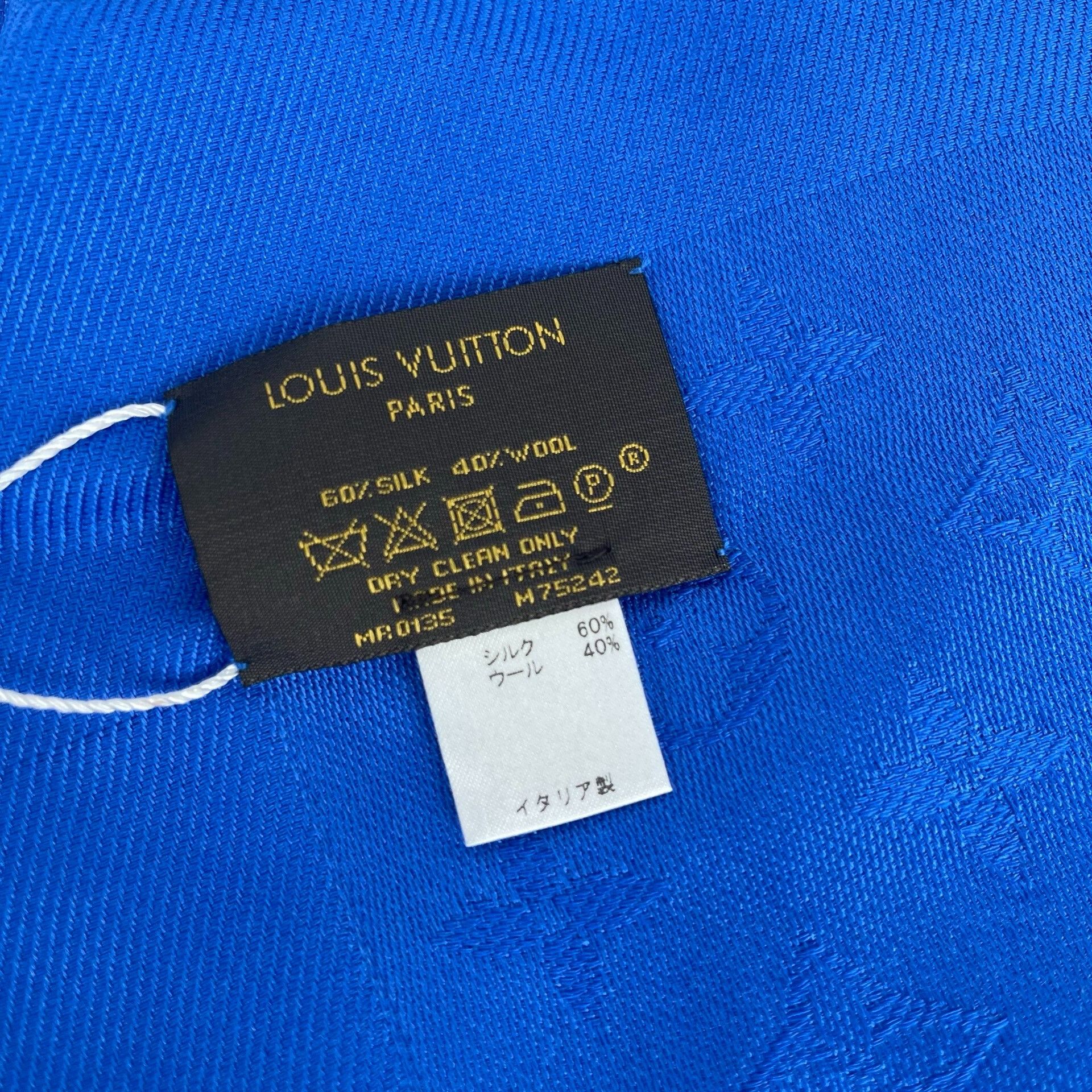 Louis Vuitton Louis Vuitton Blue Scarf 37.5 Men Size ONE SIZE - 2 Thumbnail