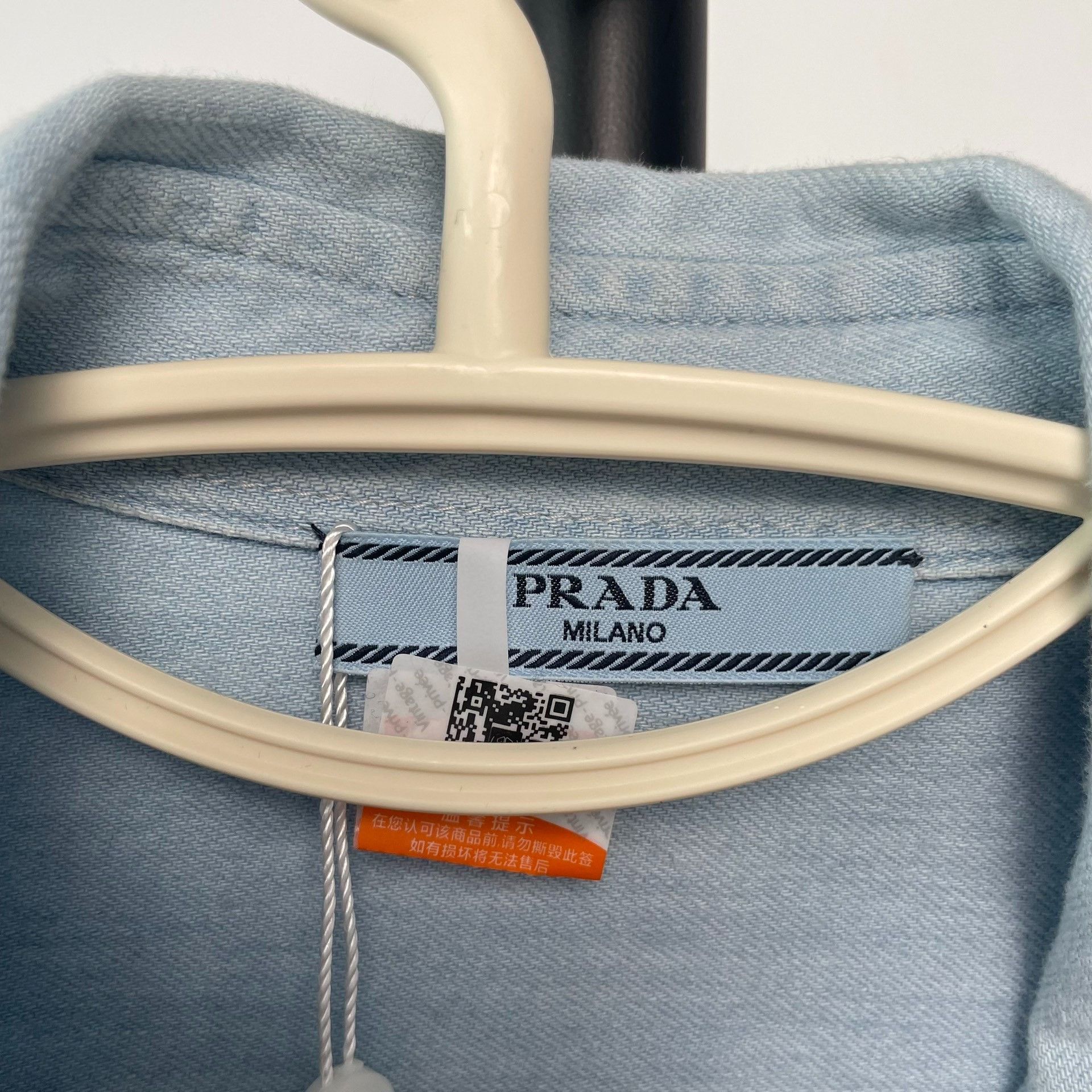 Prada Prada Retro Embroidered Blue Shirt 36 Men Size US S / EU 44-46 / 1 - 7 Thumbnail