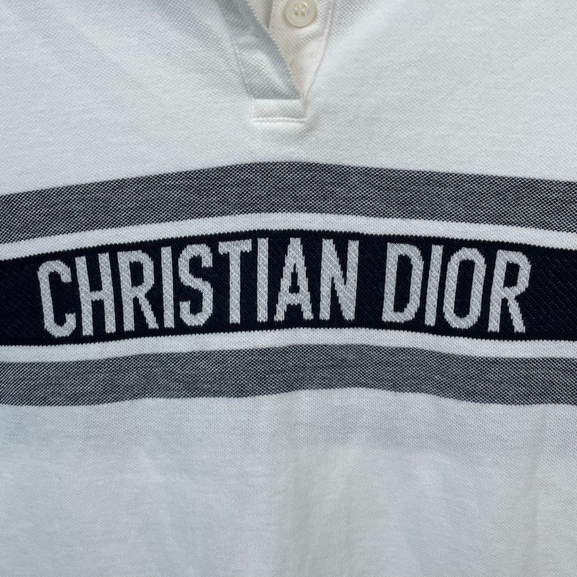 Dior Dior Retro Striped White Polo XS Men Size US XS / EU 42 / 0 - 5 Thumbnail