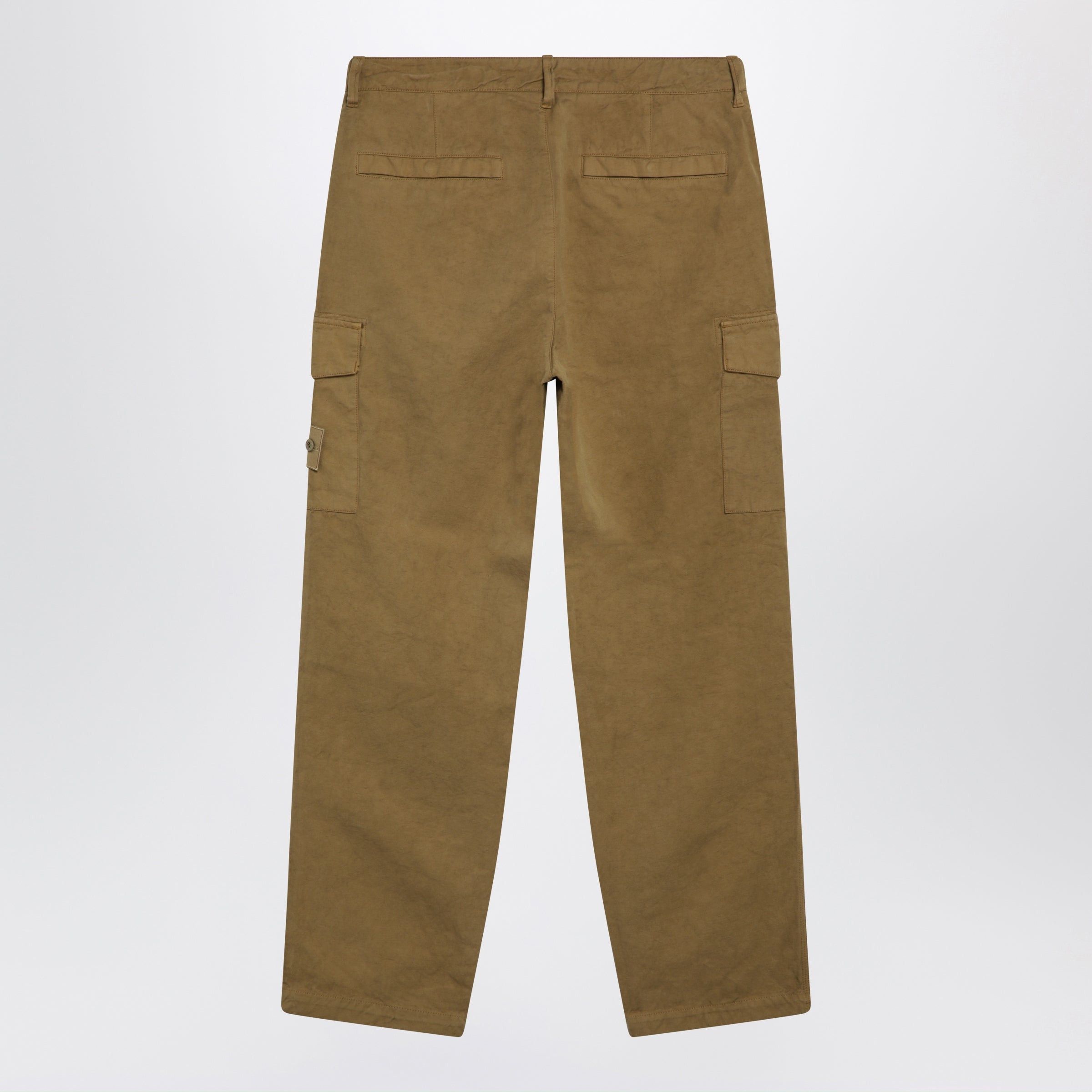 Stone Island Stone Island Ghost Garment-Dyed Cotton And Linen Cargo Trousers Beige Size US 33 - 2 Thumbnail