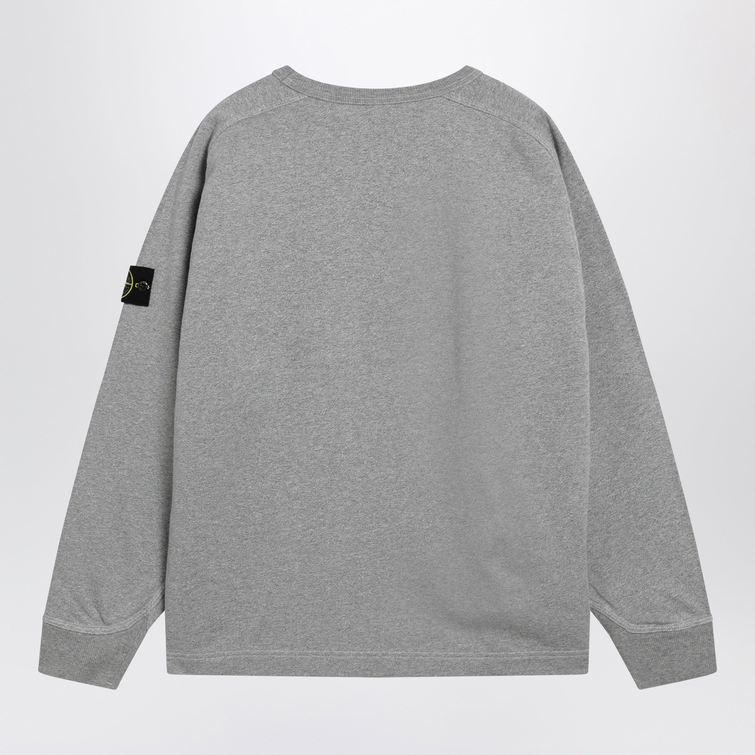 Stone Island Stone Island Oversized Crewneck Sweatshirt With Raglan Sleeves In Melange Cotton In Grey Size US XL / EU 56 / 4 - 2 Thumbnail