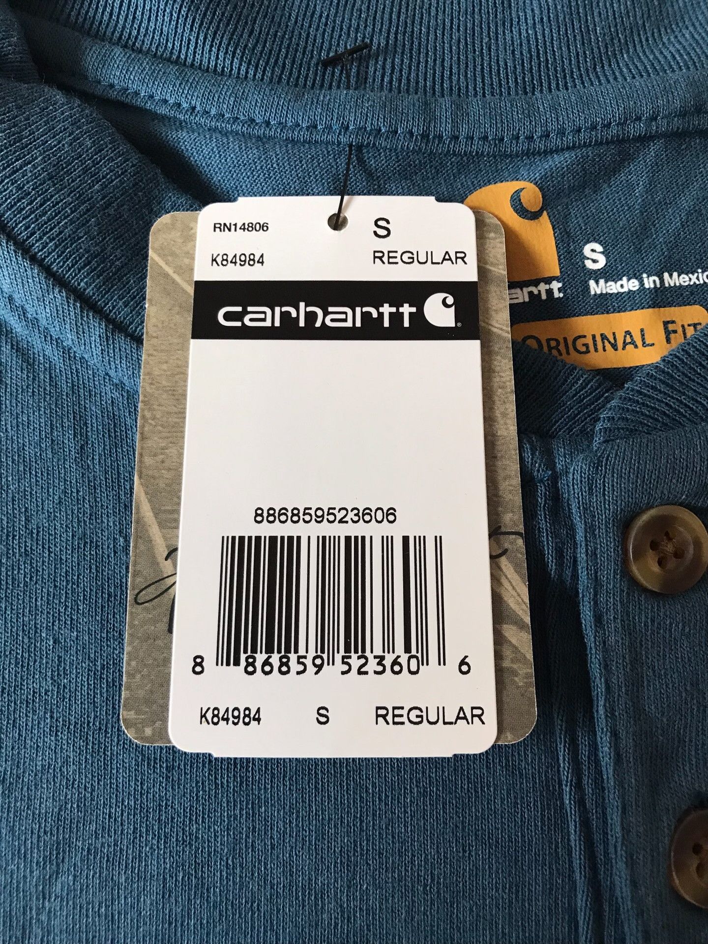 Carhartt Carhartt K84 984 Henley Short-Sleeve T-Shirt Size US S / EU 44-46 / 1 - 7 Thumbnail