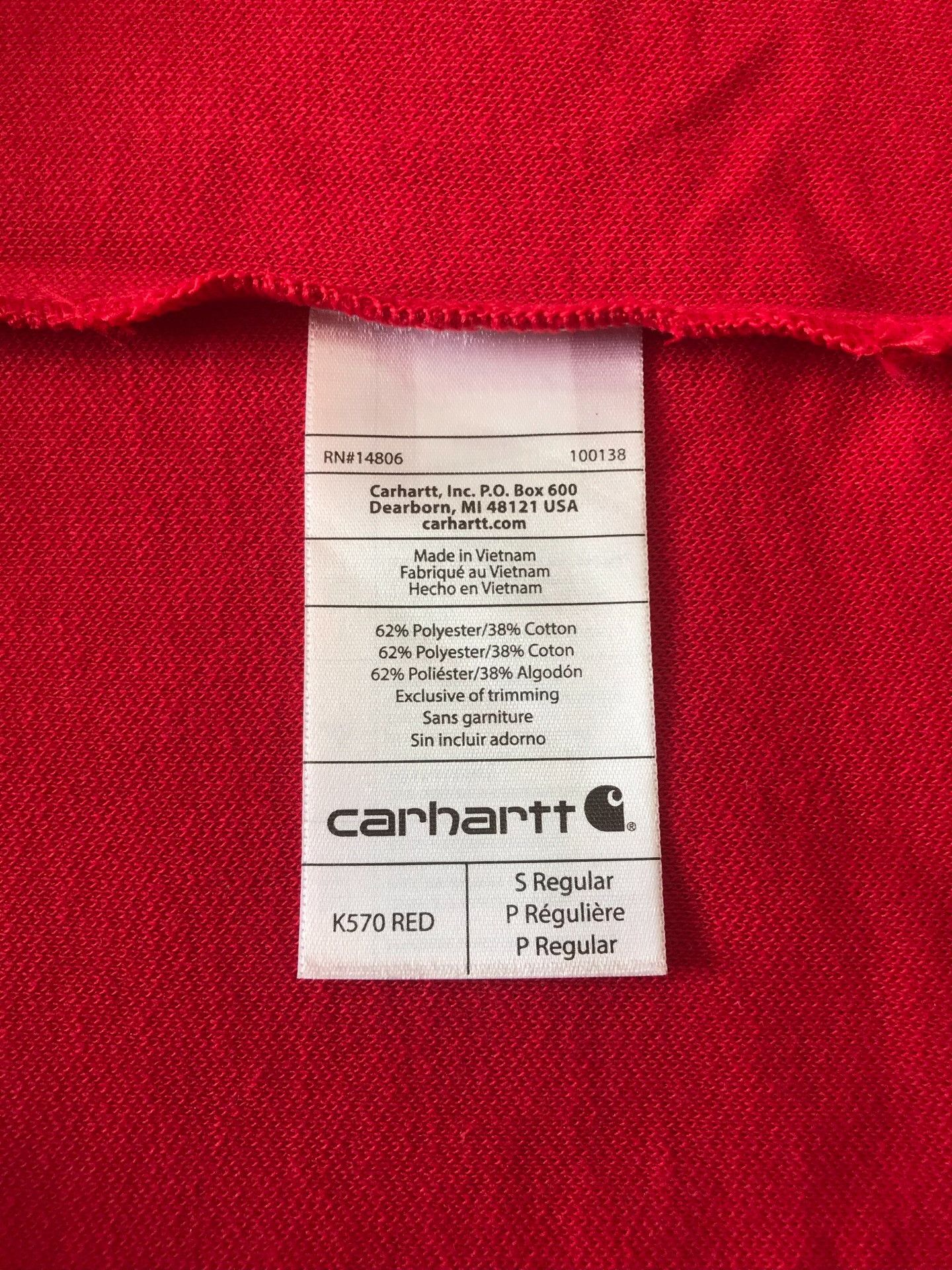 Carhartt Carhartt K570 Red Short Sleeve Polo Size US S / EU 44-46 / 1 - 8 Thumbnail