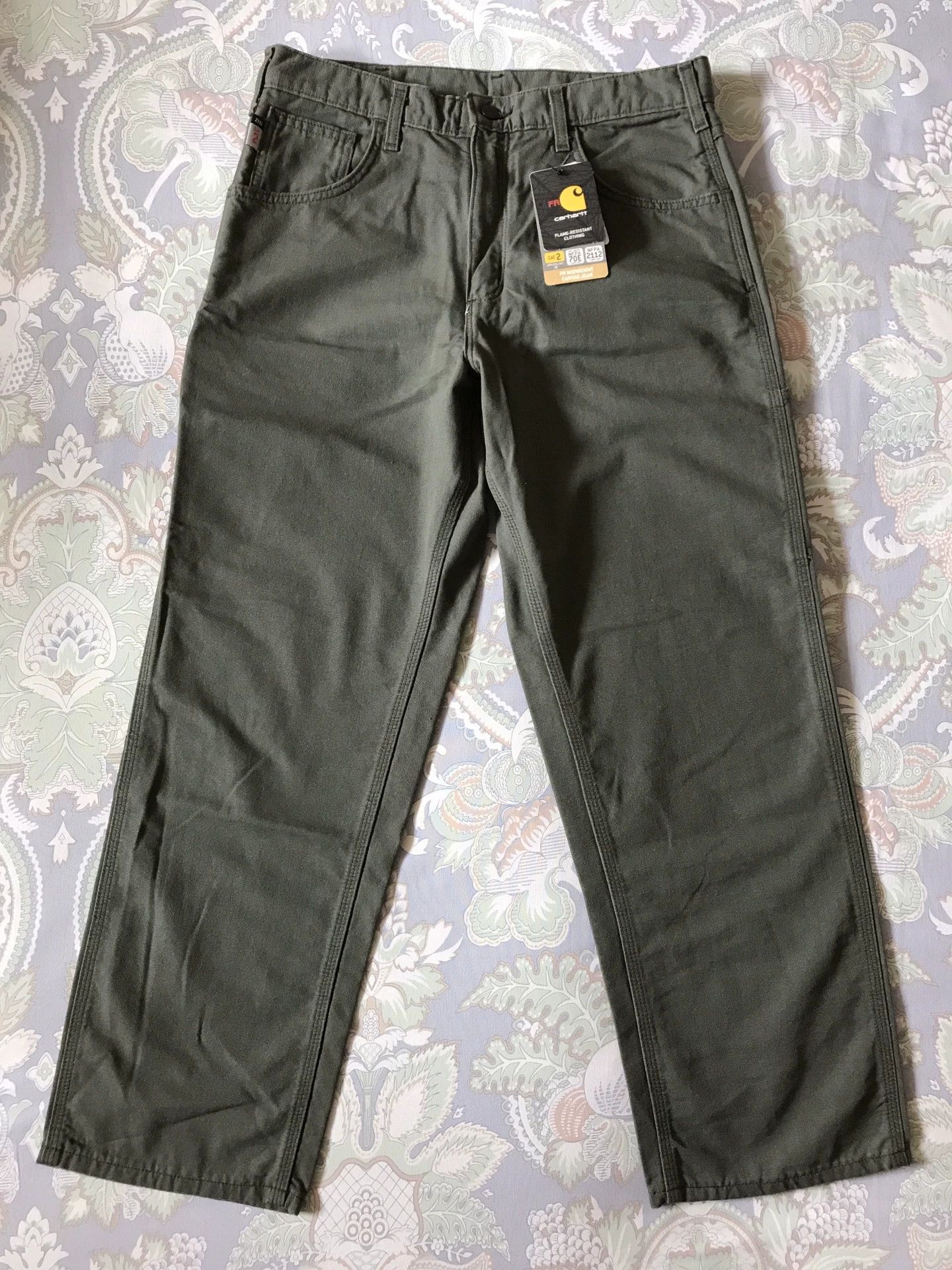Carhartt Carhartt FRB159 Moss Green W34L30 Cargo Pants Size US 34 / EU 50 - 2 Thumbnail
