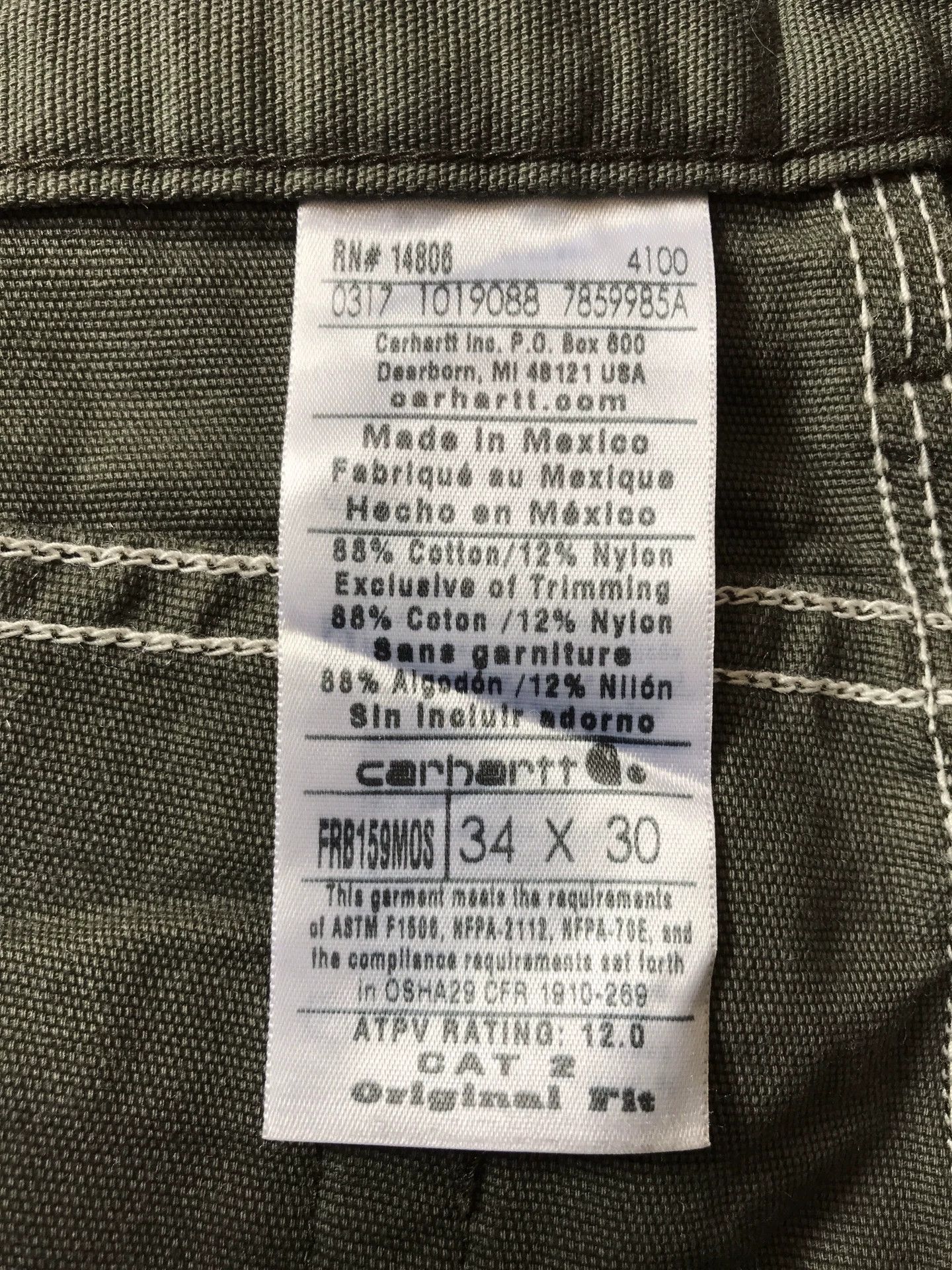 Carhartt Carhartt FRB159 Moss Green W34L30 Cargo Pants Size US 34 / EU 50 - 9 Thumbnail