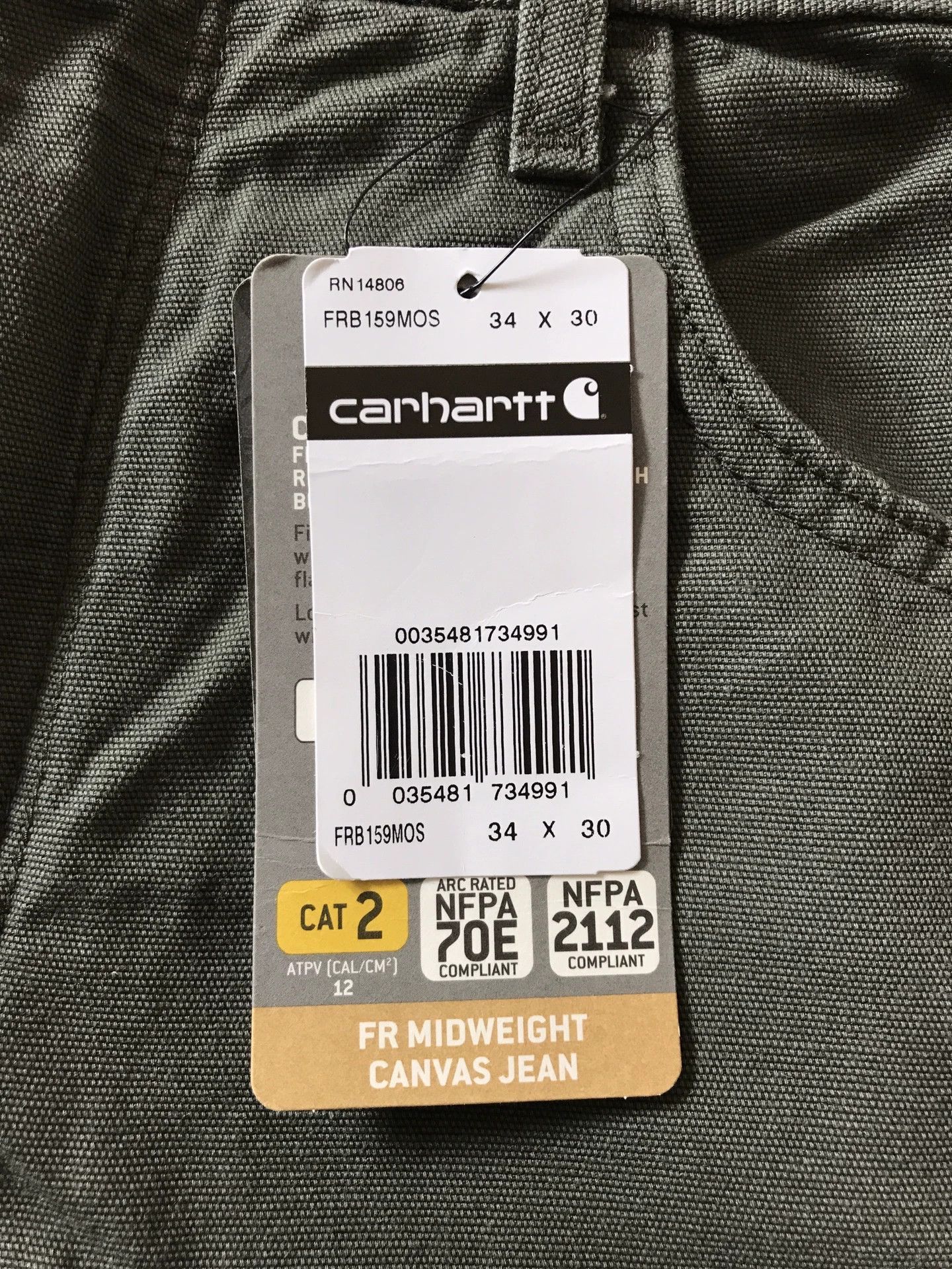 Carhartt Carhartt FRB159 Moss Green W34L30 Cargo Pants Size US 34 / EU 50 - 8 Thumbnail