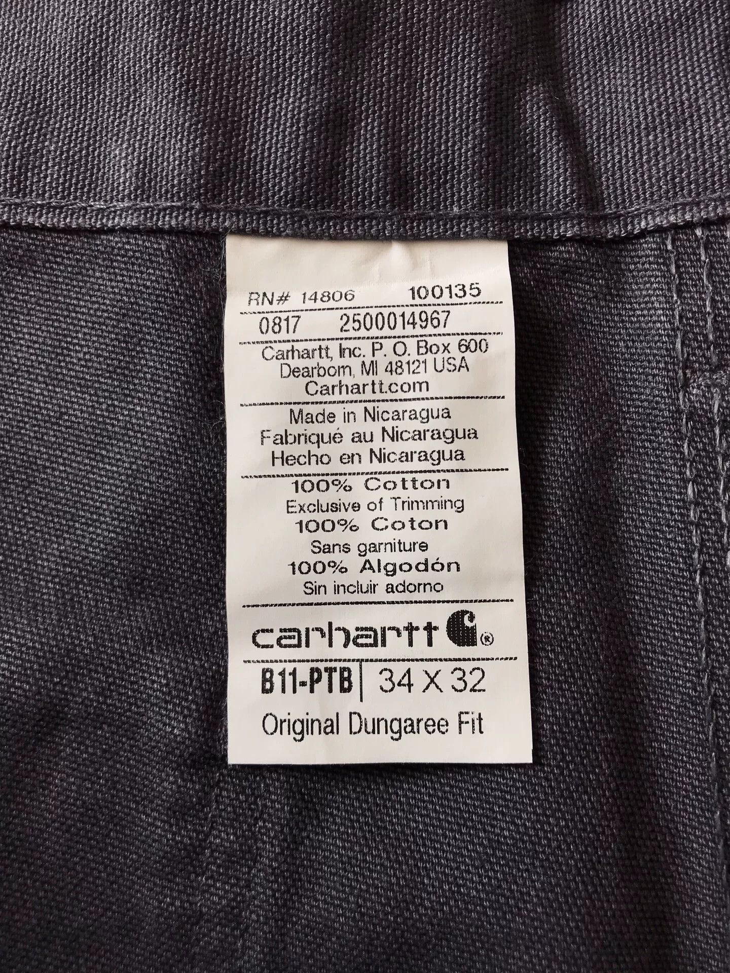 Carhartt Carhartt B11 PTB W34L32 Work Pants Size US 34 / EU 50 - 9 Thumbnail