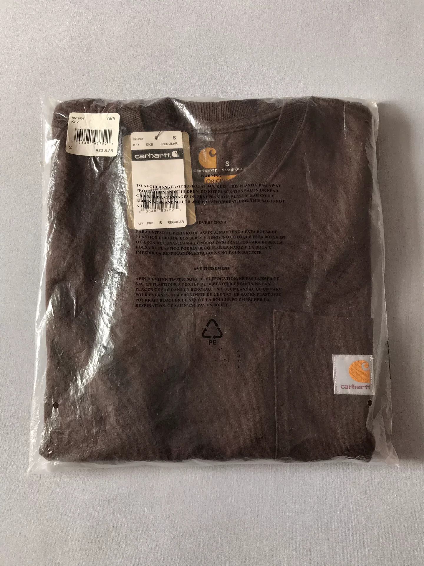 Carhartt Carhartt K87 Dark Brown Short Sleeve T-Shirt Size US S / EU 44-46 / 1 - 8 Thumbnail