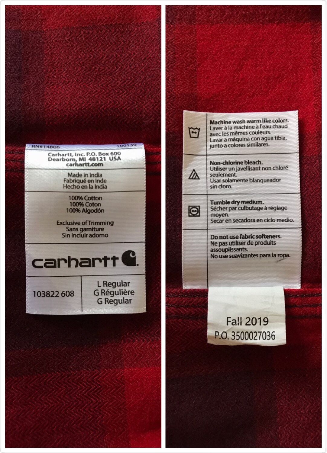 Carhartt Carhartt 103822 Heavy Flannel Work Shirt Size US L / EU 52-54 / 3 - 9 Thumbnail