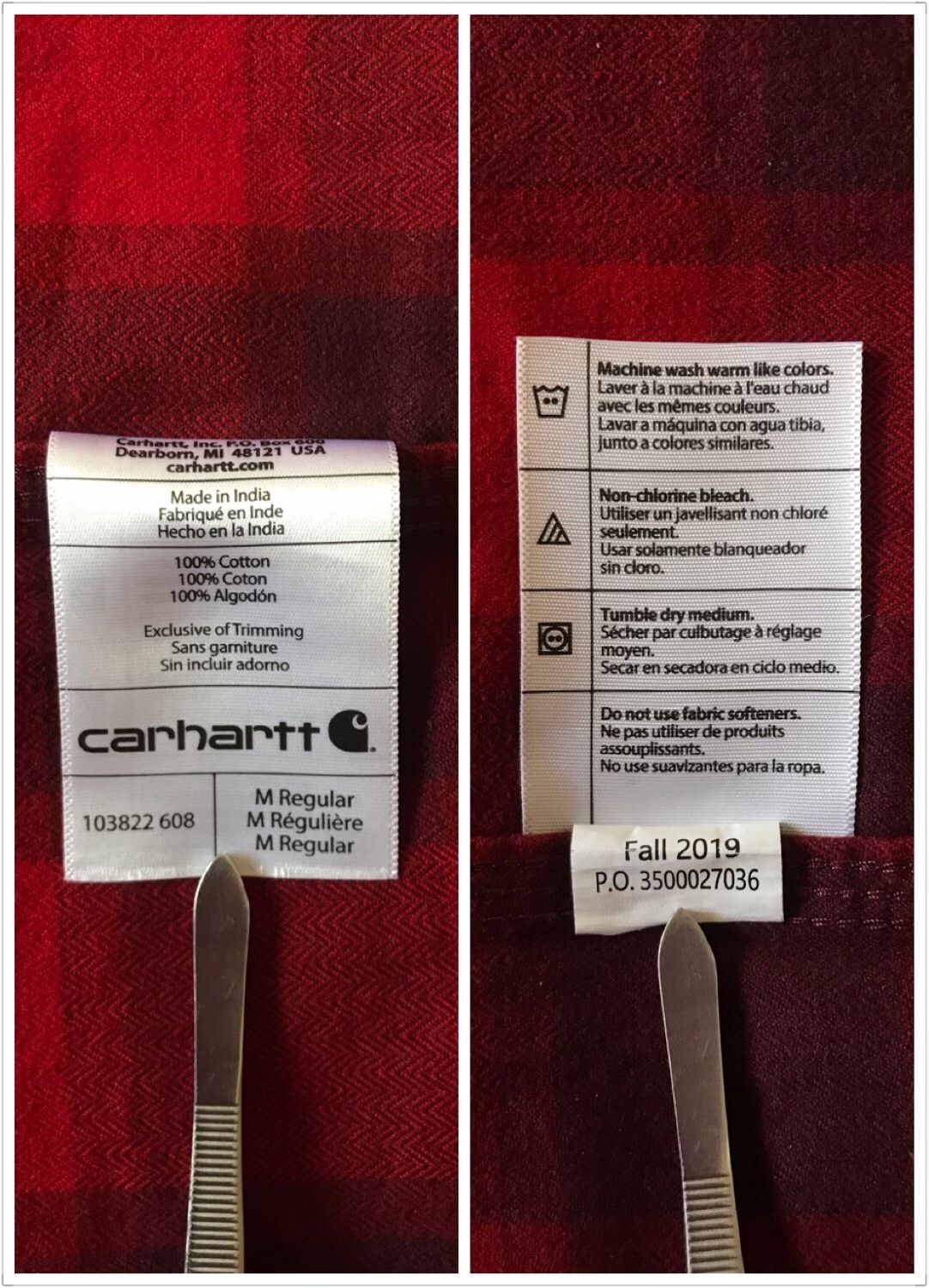 Carhartt Carhartt 103822 Flannel Work Shirt Size US M / EU 48-50 / 2 - 9 Thumbnail