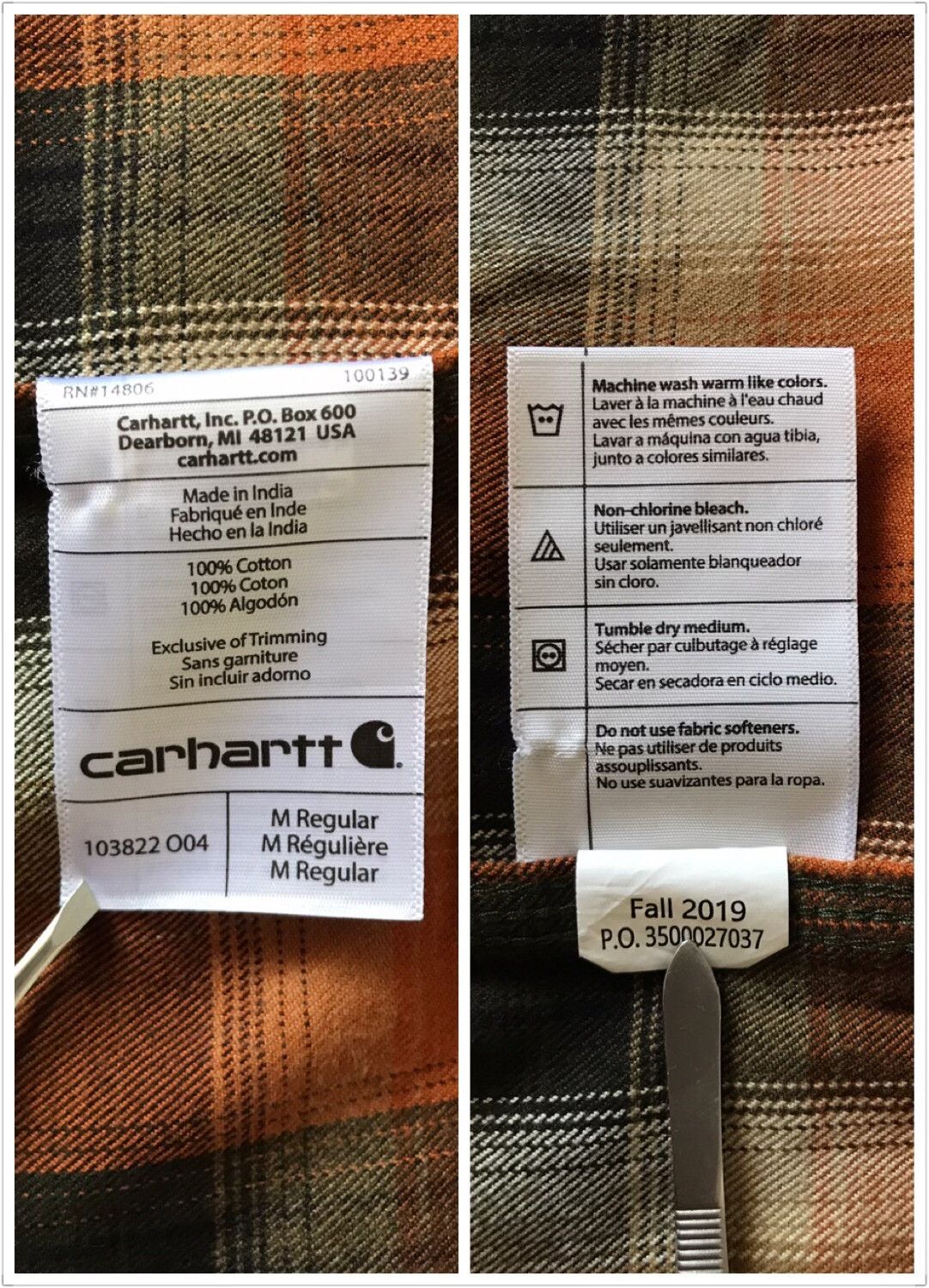 Carhartt Carhartt 103822 004 Flannel Work Shirt Size US M / EU 48-50 / 2 - 9 Thumbnail