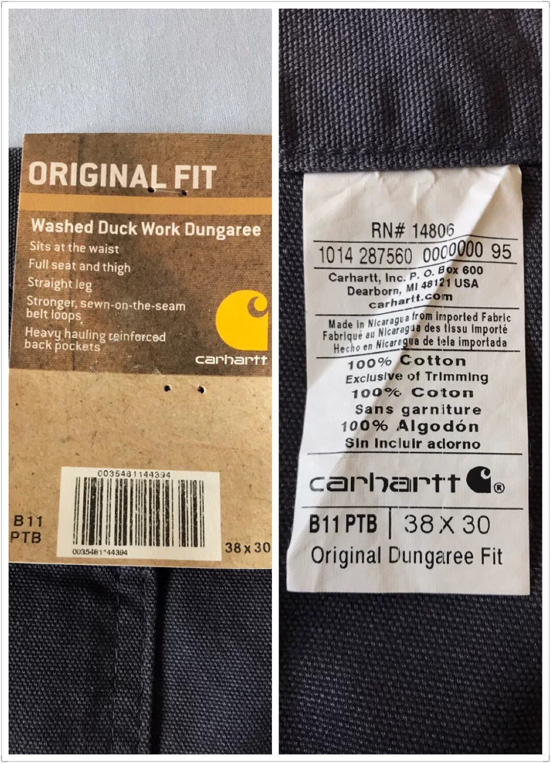 Carhartt Carhartt B11 PTB Washed Canvas Work Pants Size US 38 / EU 54 - 9 Thumbnail