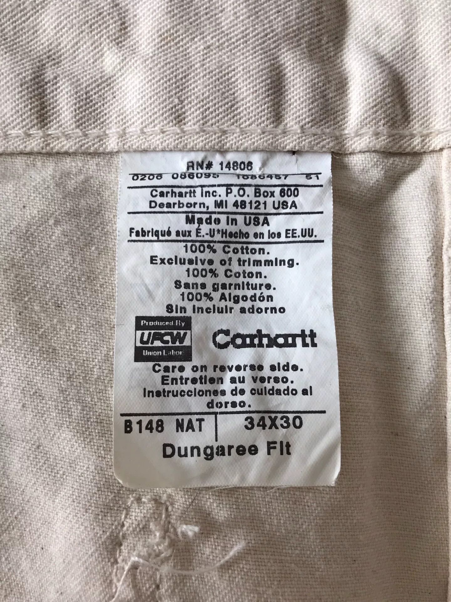 Carhartt Carhartt B148 NAT W34L30 Work Pants Size US 34 / EU 50 - 9 Thumbnail