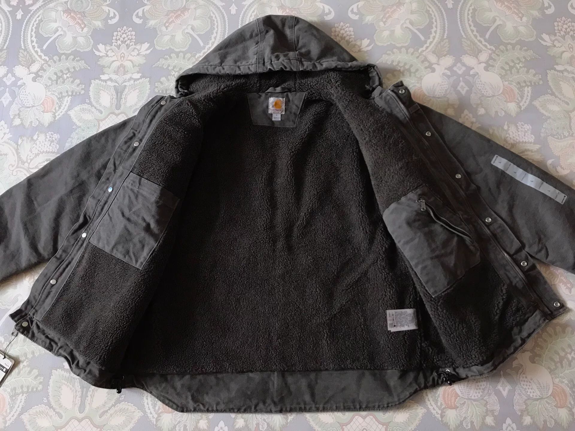 Carhartt Carhartt 102285 Washed Canvas Hooded Jacket Size US L / EU 52-54 / 3 - 3 Thumbnail
