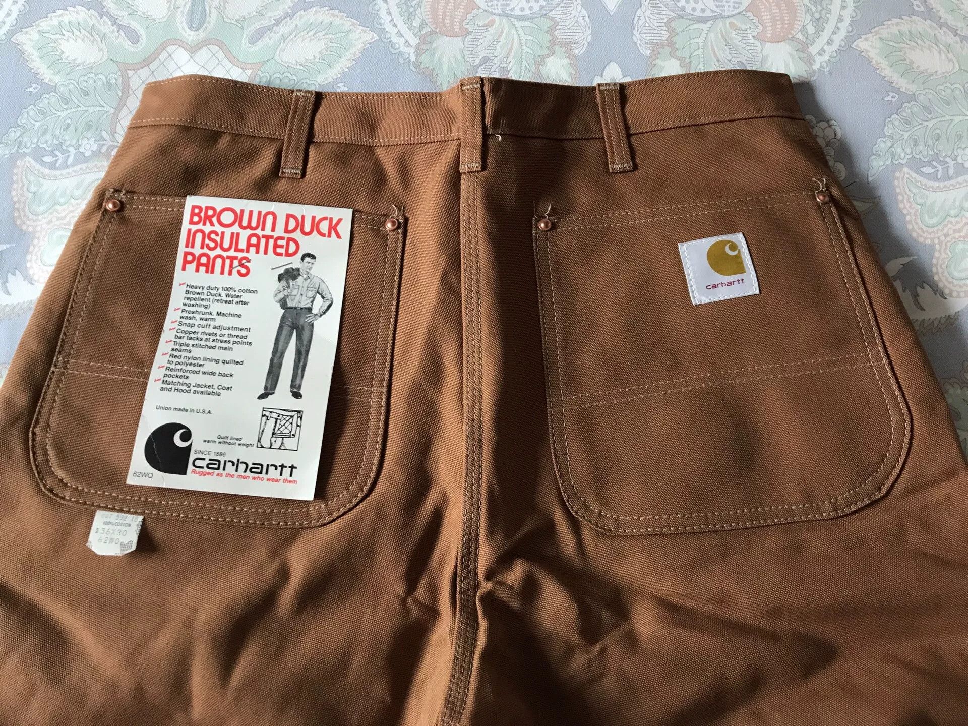 Carhartt 90s Carhartt 62WQ Brown Work Pants Size US 36 / EU 52 - 5 Thumbnail