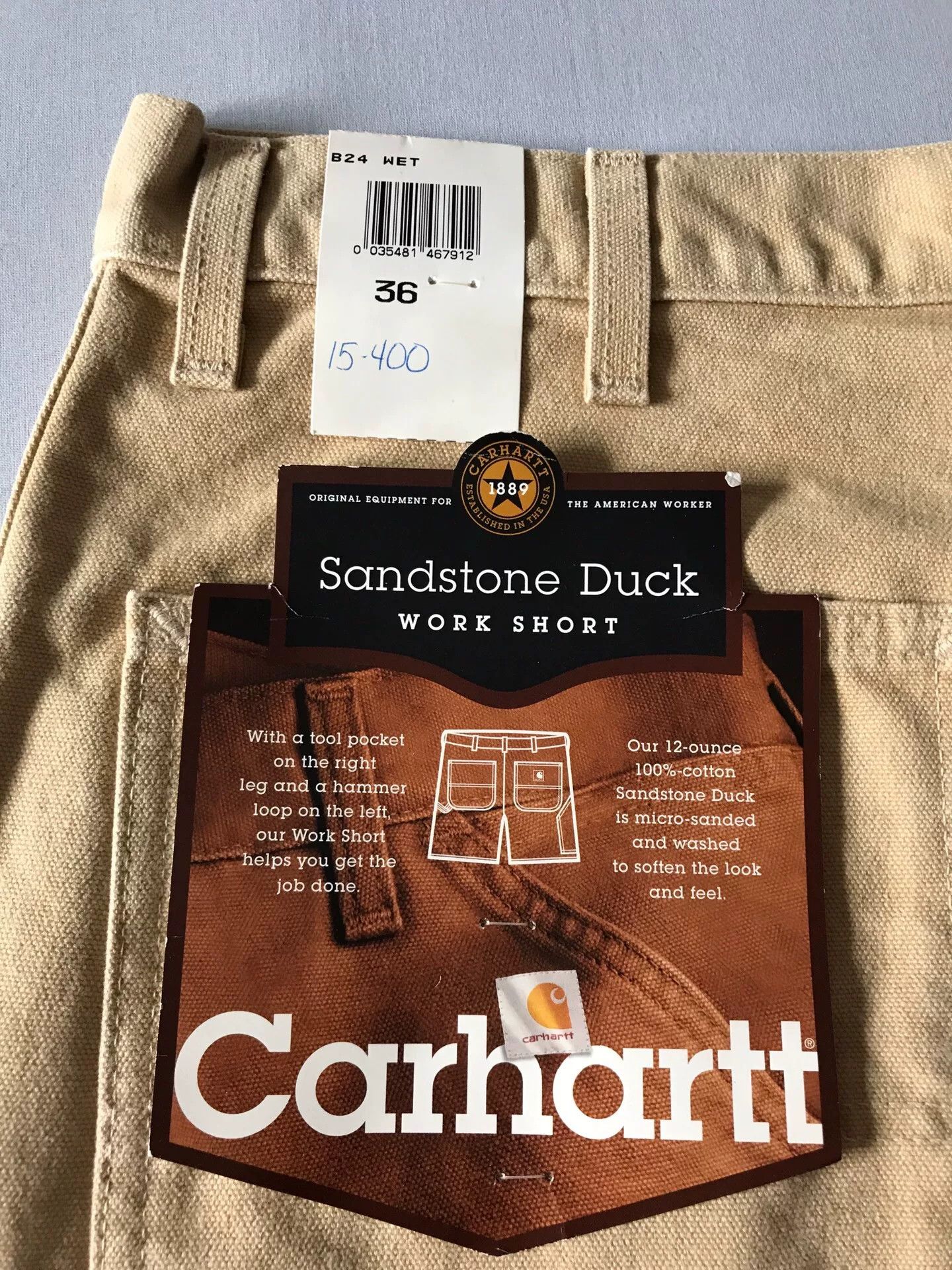Carhartt 90s US Carhartt B24 Canvas Cargo Shorts Size US 36 / EU 52 - 8 Thumbnail