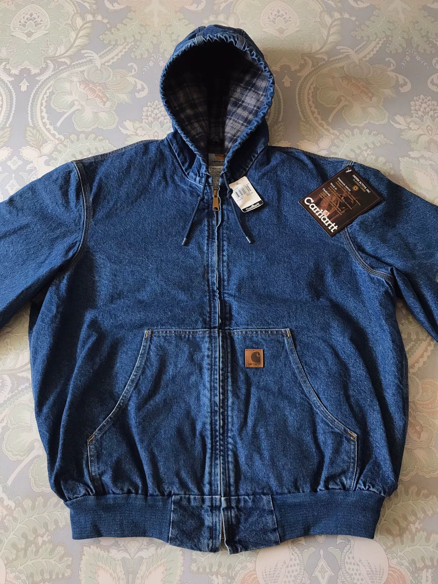 Carhartt Carhartt J139 Hooded Denim Work Jacket Size US XL / EU 56 / 4 - 4 Thumbnail