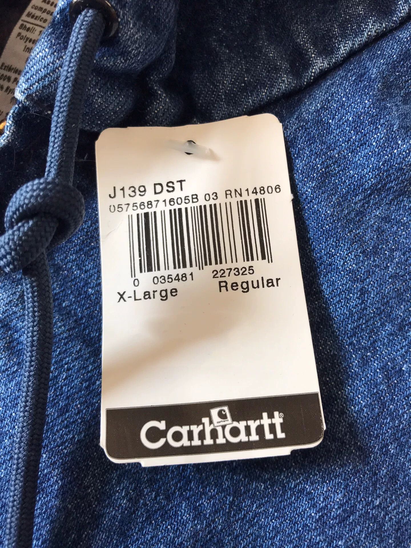 Carhartt Carhartt J139 Hooded Denim Work Jacket Size US XL / EU 56 / 4 - 8 Thumbnail